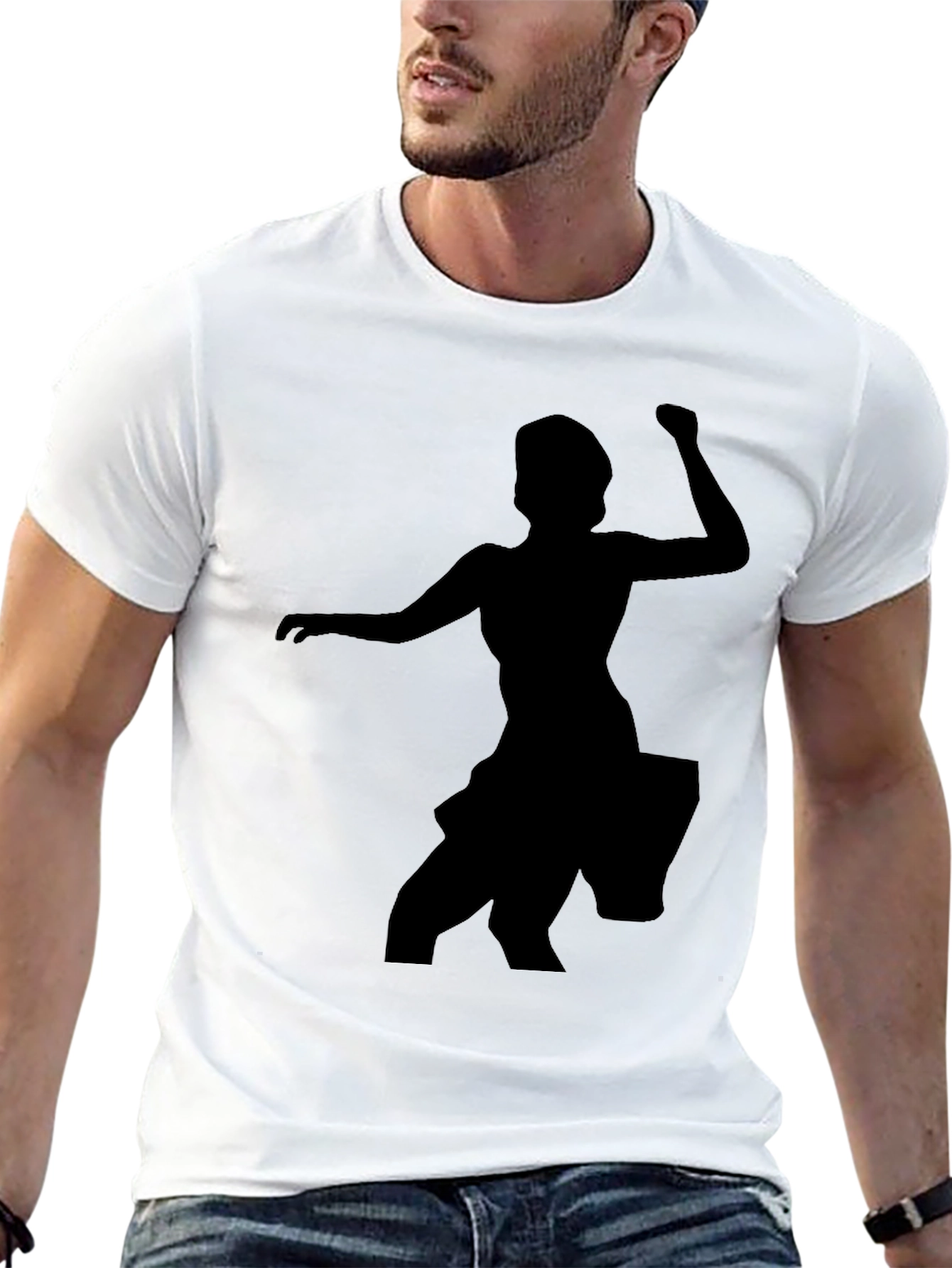 Silhouette Dancer Graphic Tee - Black Cotton T-Shirt