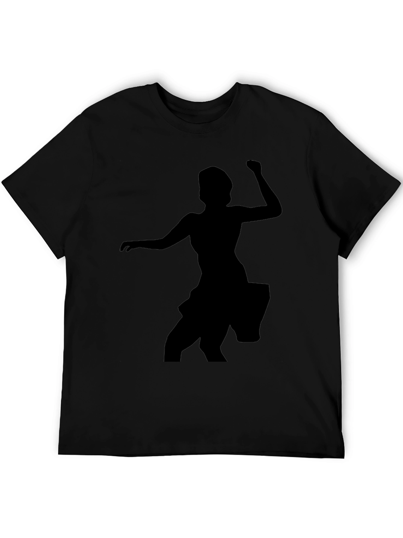 Silhouette Dancer Graphic Tee - Black Cotton T-Shirt