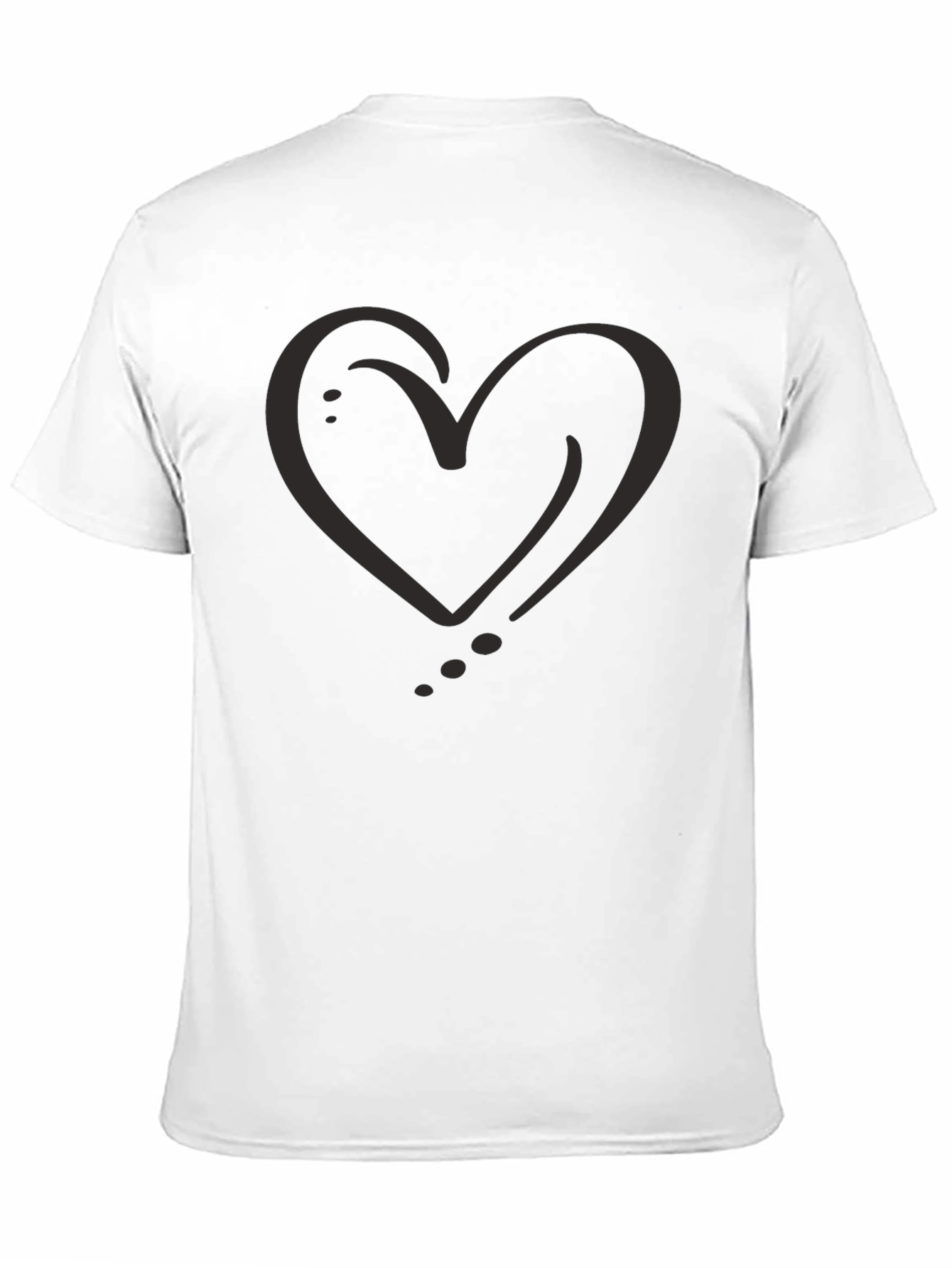 Heart Graphic Black T-Shirt Casual Style