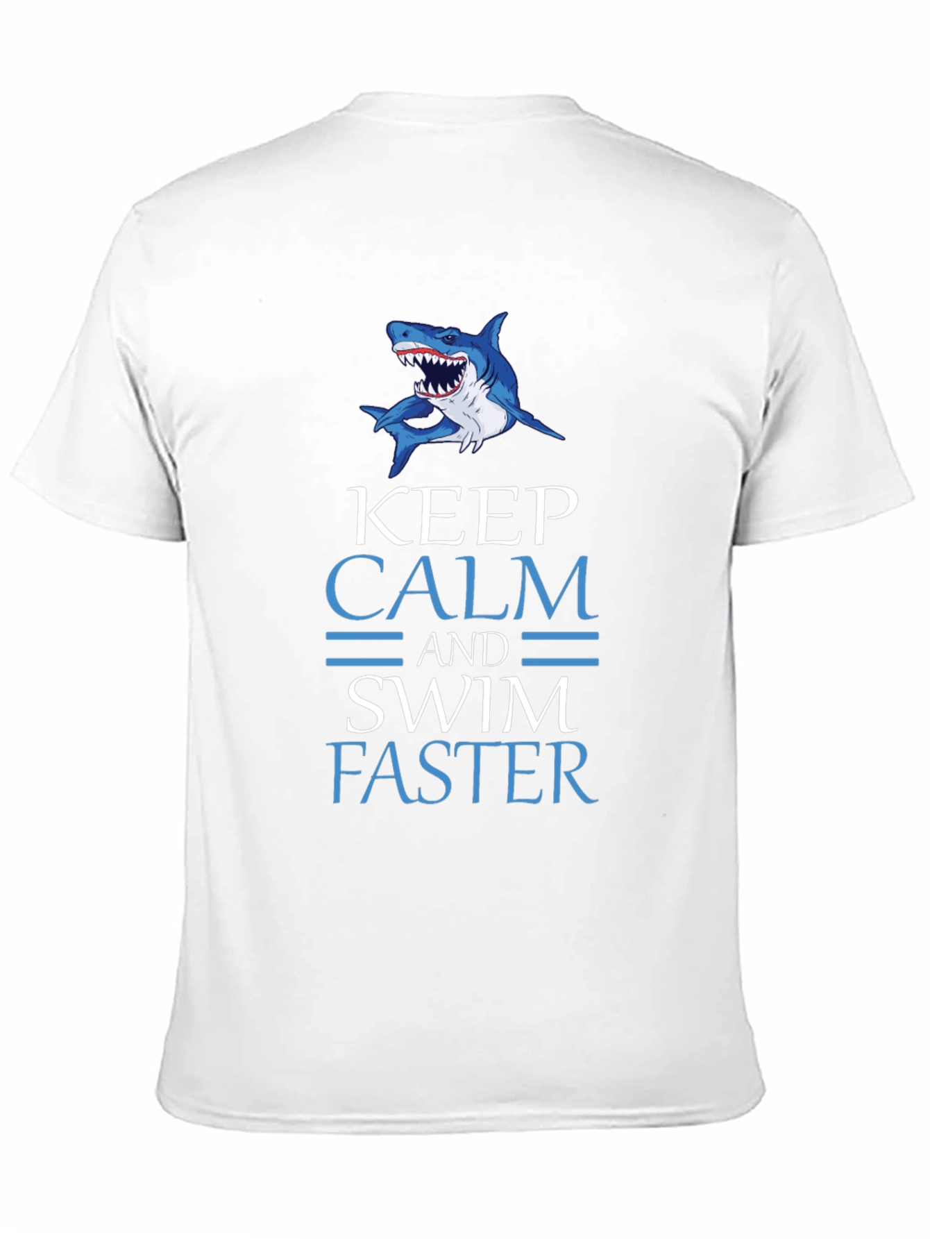 Keep Calm Swim Faster Shark Graphic T-Shirt