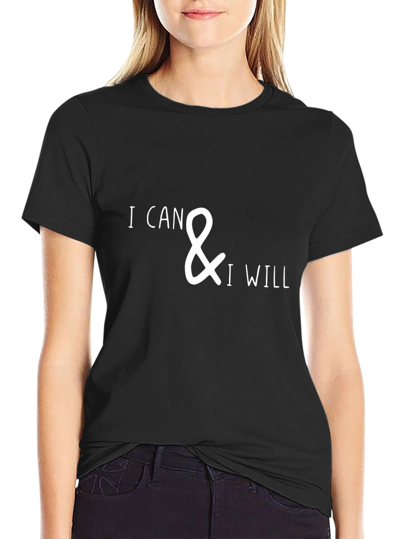 I Can & I Will Motivational Black T-Shirt