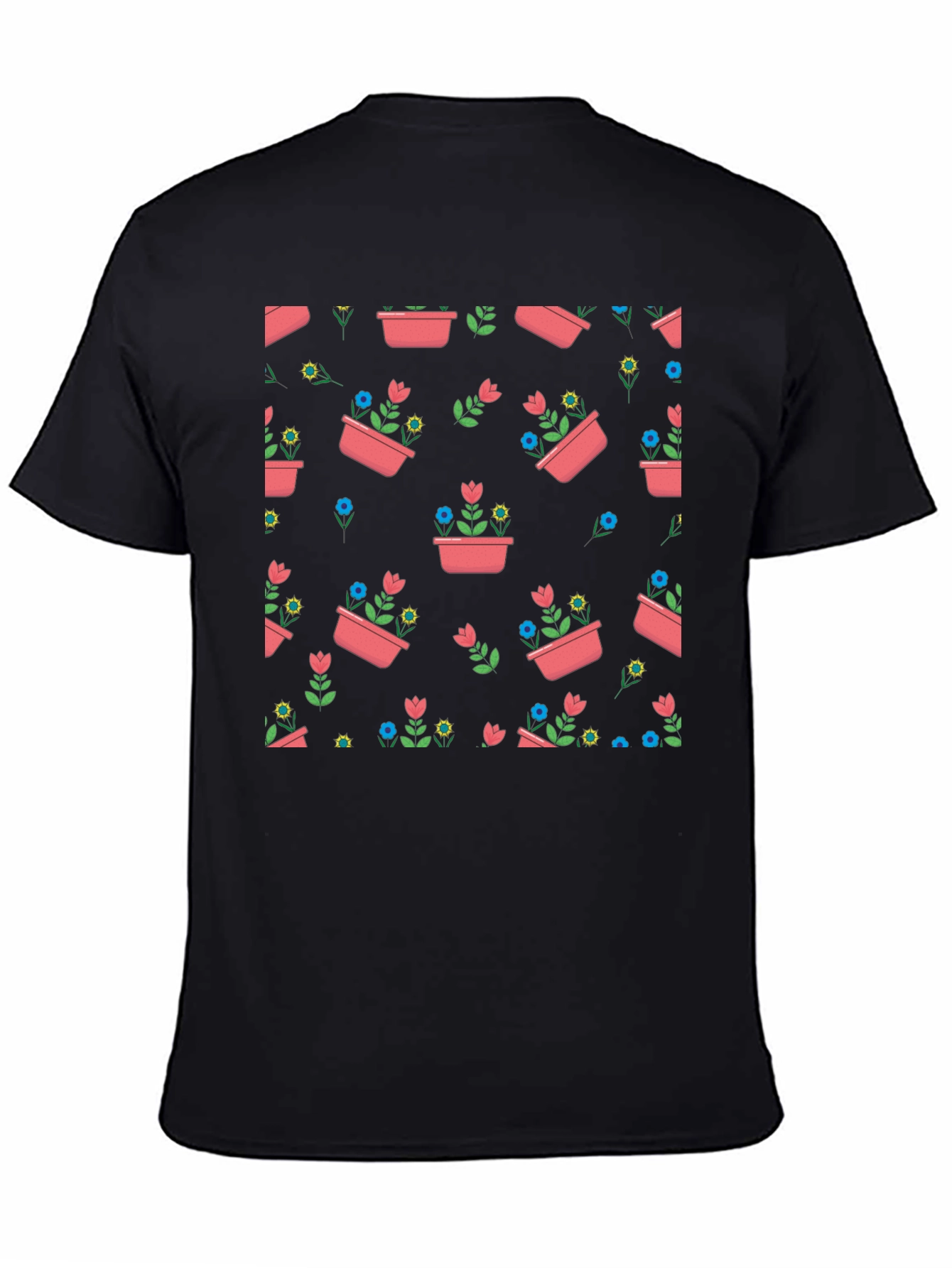 Floral Planter Pattern T-Shirt - Stylish Graphic Tee