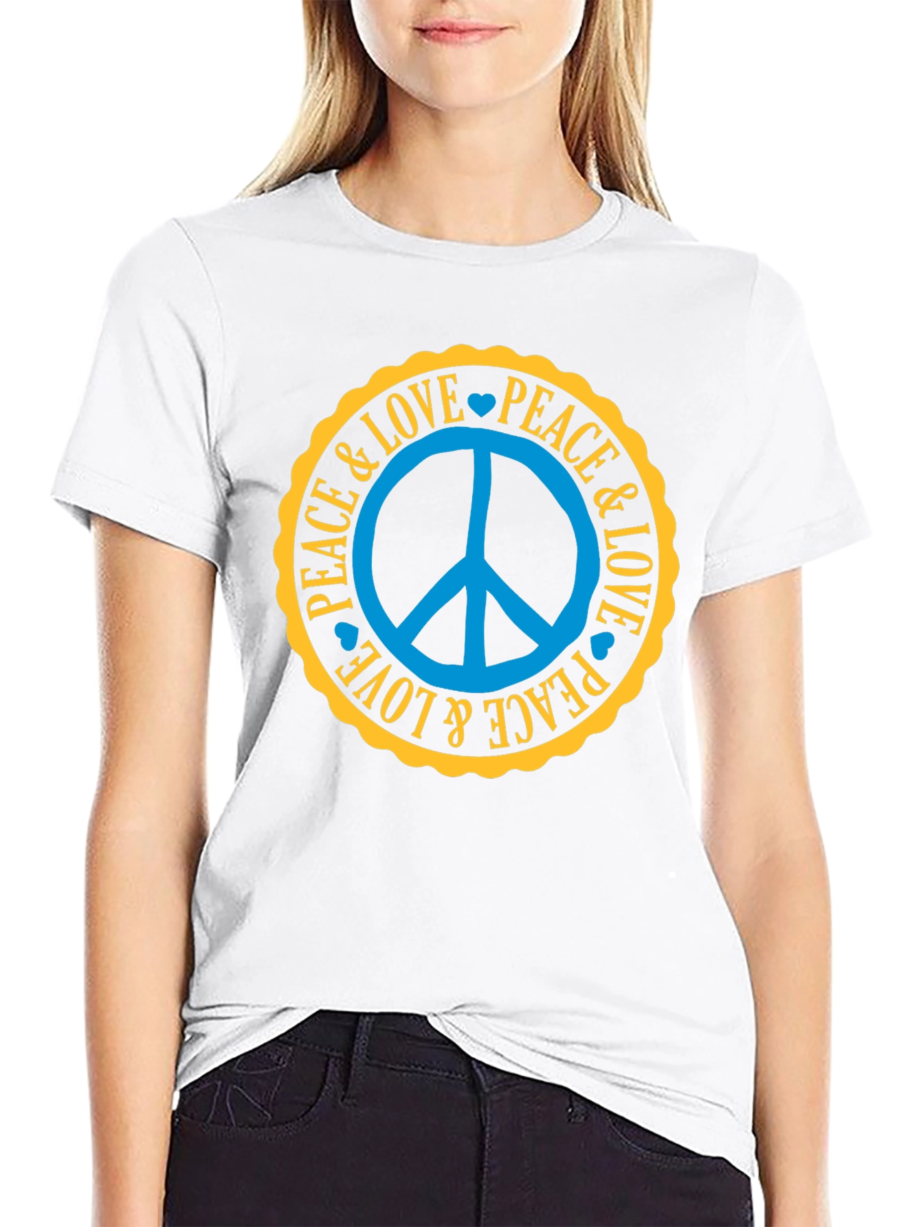 Peace & Love Graphic T-Shirt - Retro Style