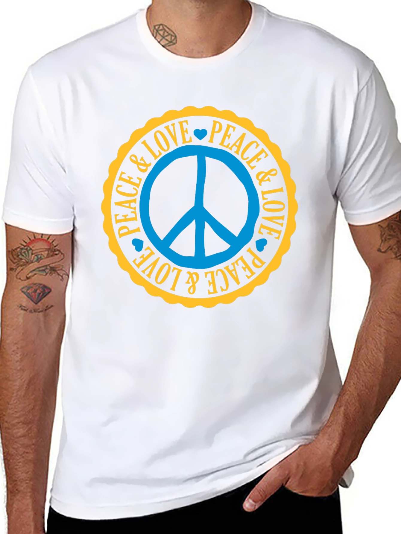 Peace & Love Graphic T-Shirt - Retro Style