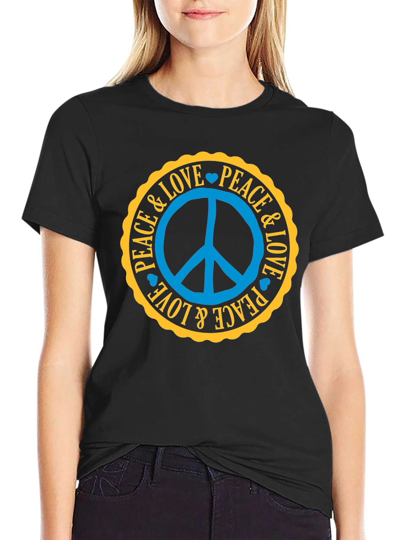 Peace & Love Graphic T-Shirt - Retro Style