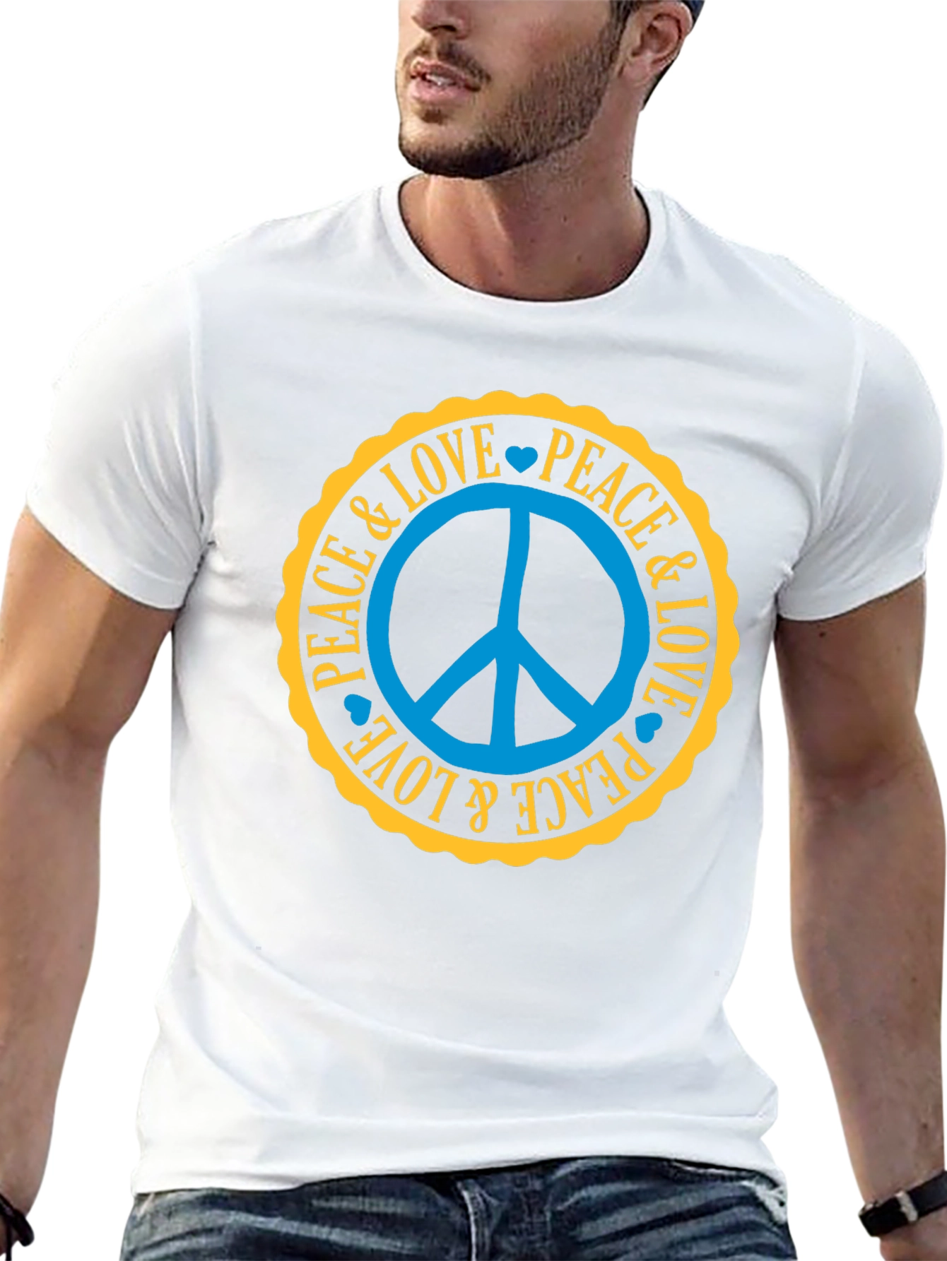 Peace & Love Graphic T-Shirt - Retro Style