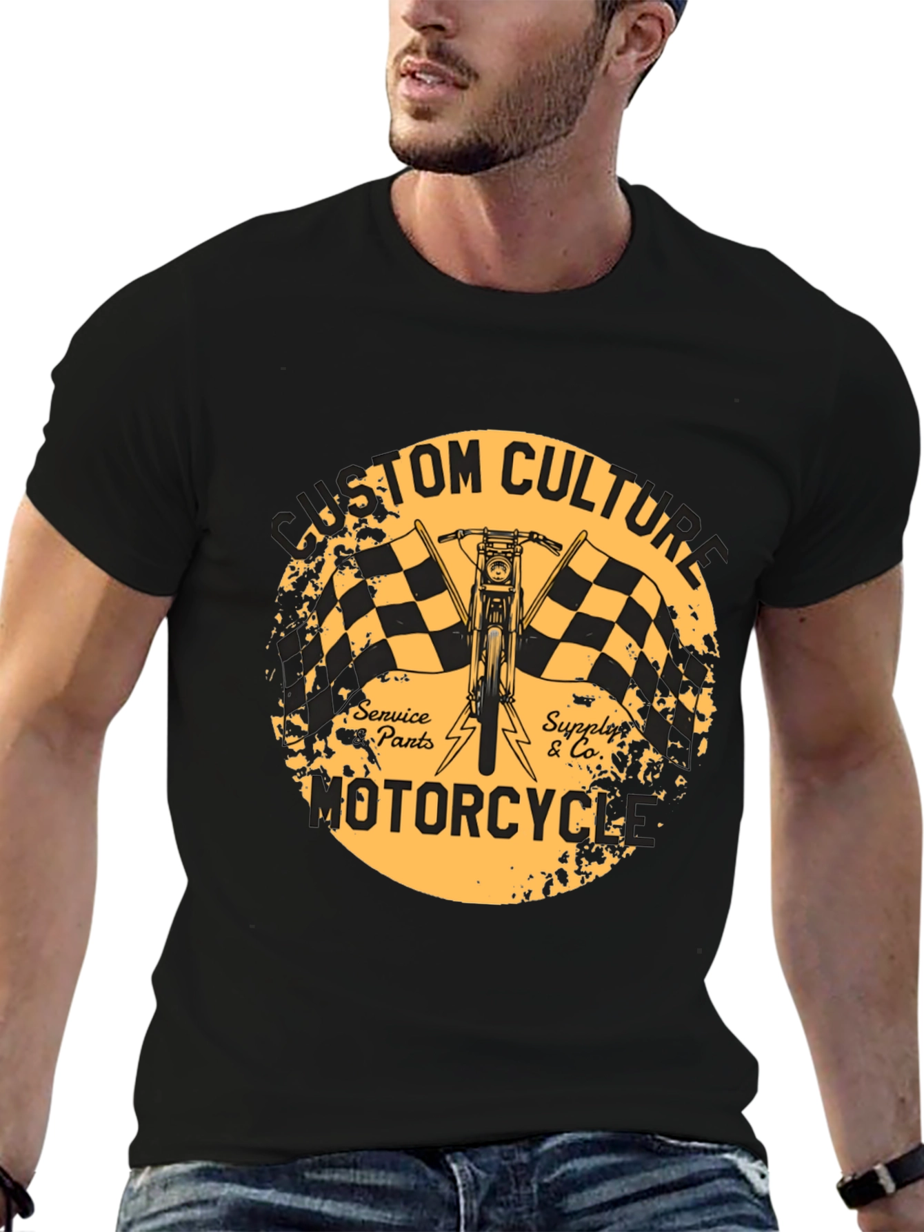 Custom Culture Motorcycle T-Shirt - Black