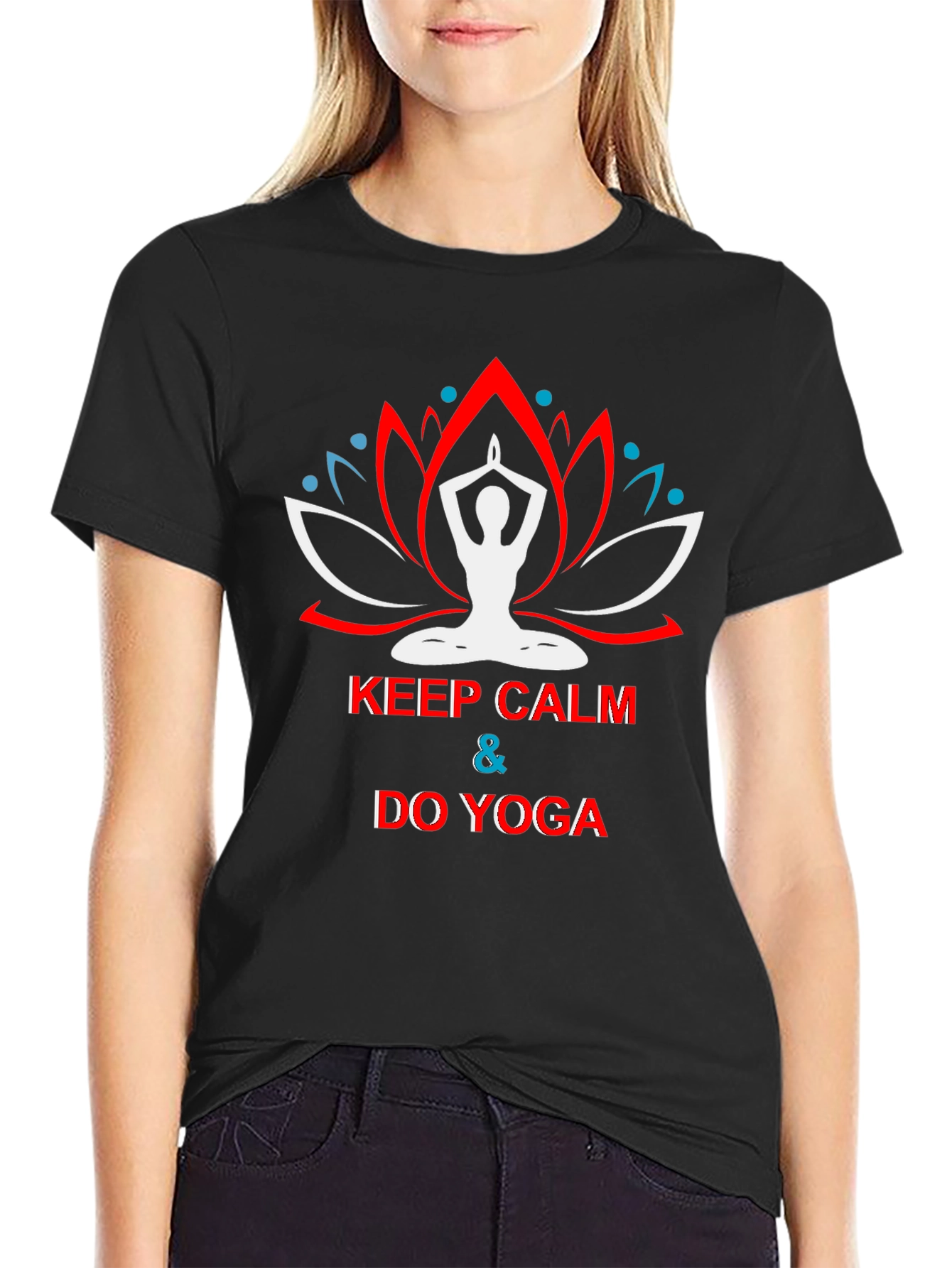 Keep Calm Do Yoga Black T-Shirt