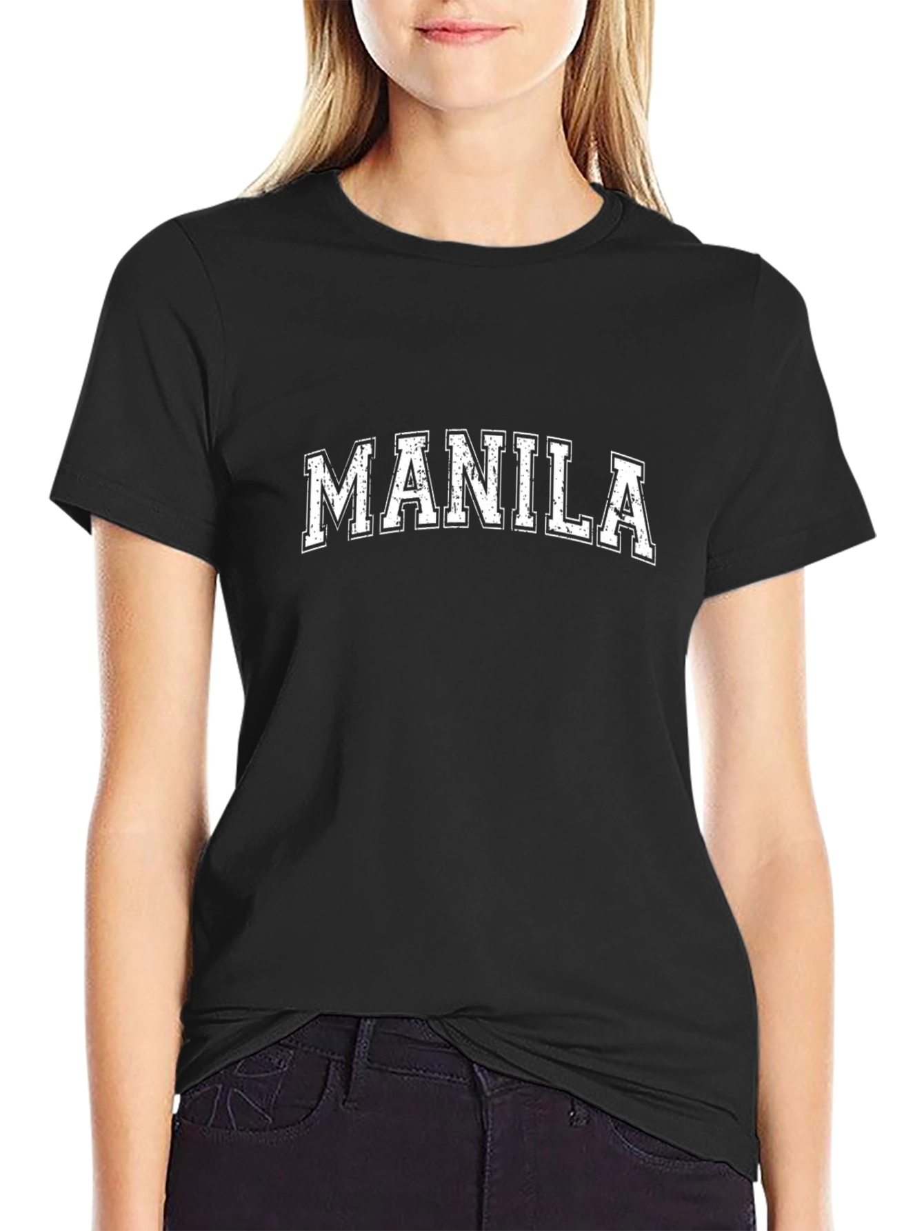 Manila Graphic Print Black T-Shirt