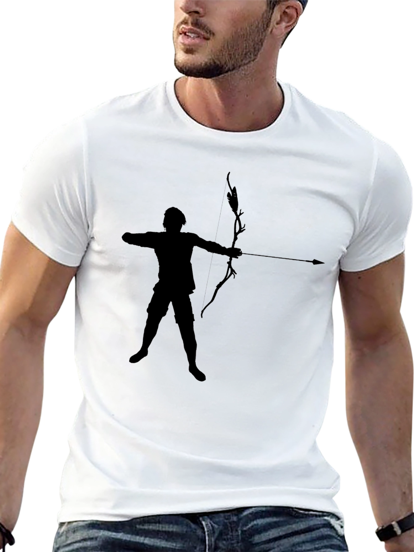 Archer Silhouette T-Shirt - Black Casual Tee