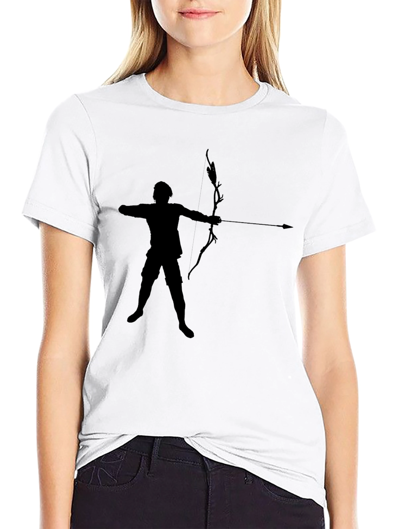 Archer Silhouette T-Shirt - Black Casual Tee