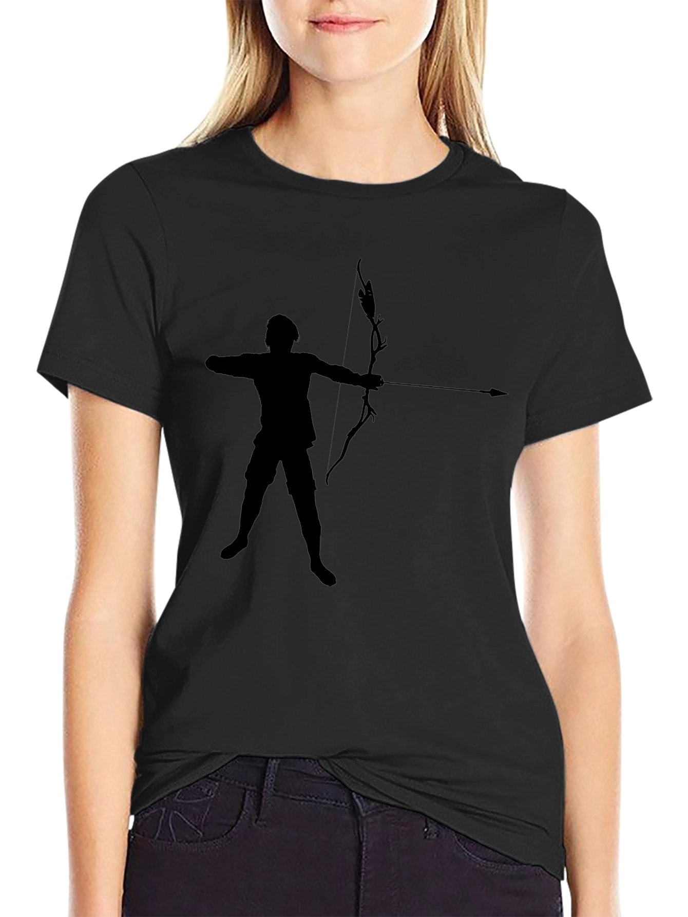 Archer Silhouette T-Shirt - Black Casual Tee