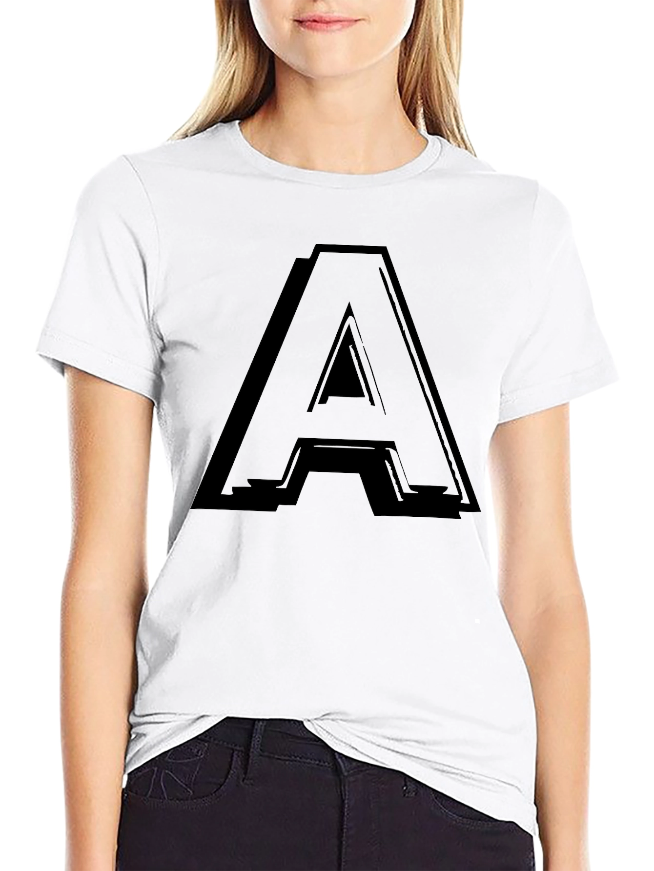 Bold A Graphic Black T-Shirt - Casual Style