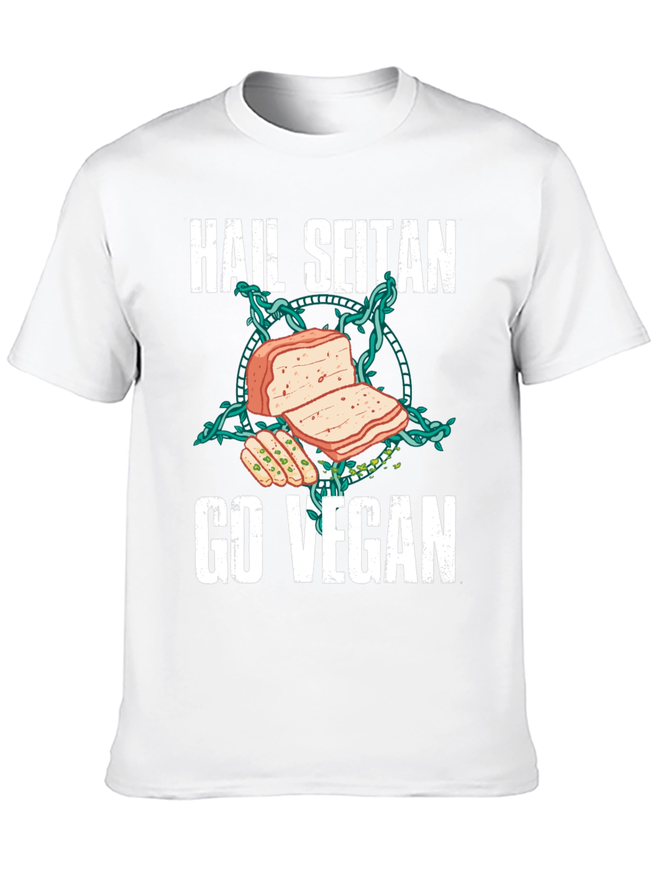 Hail Seitan Go Vegan Funny T-Shirt