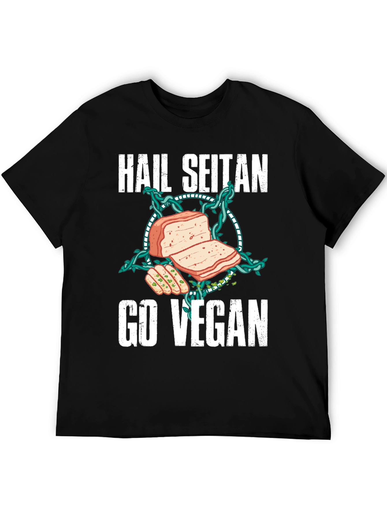 Hail Seitan Go Vegan Funny T-Shirt