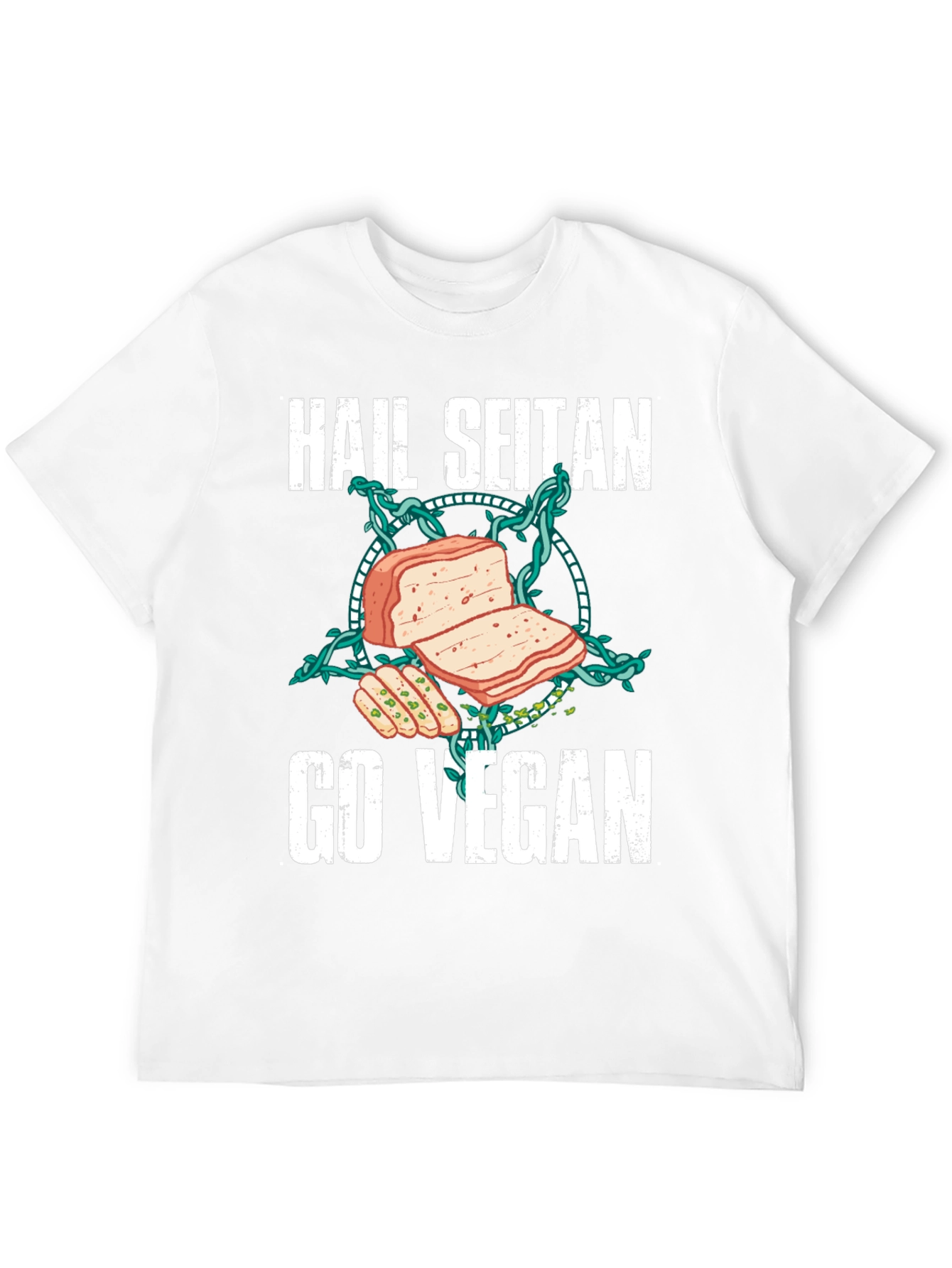 Hail Seitan Go Vegan Funny T-Shirt