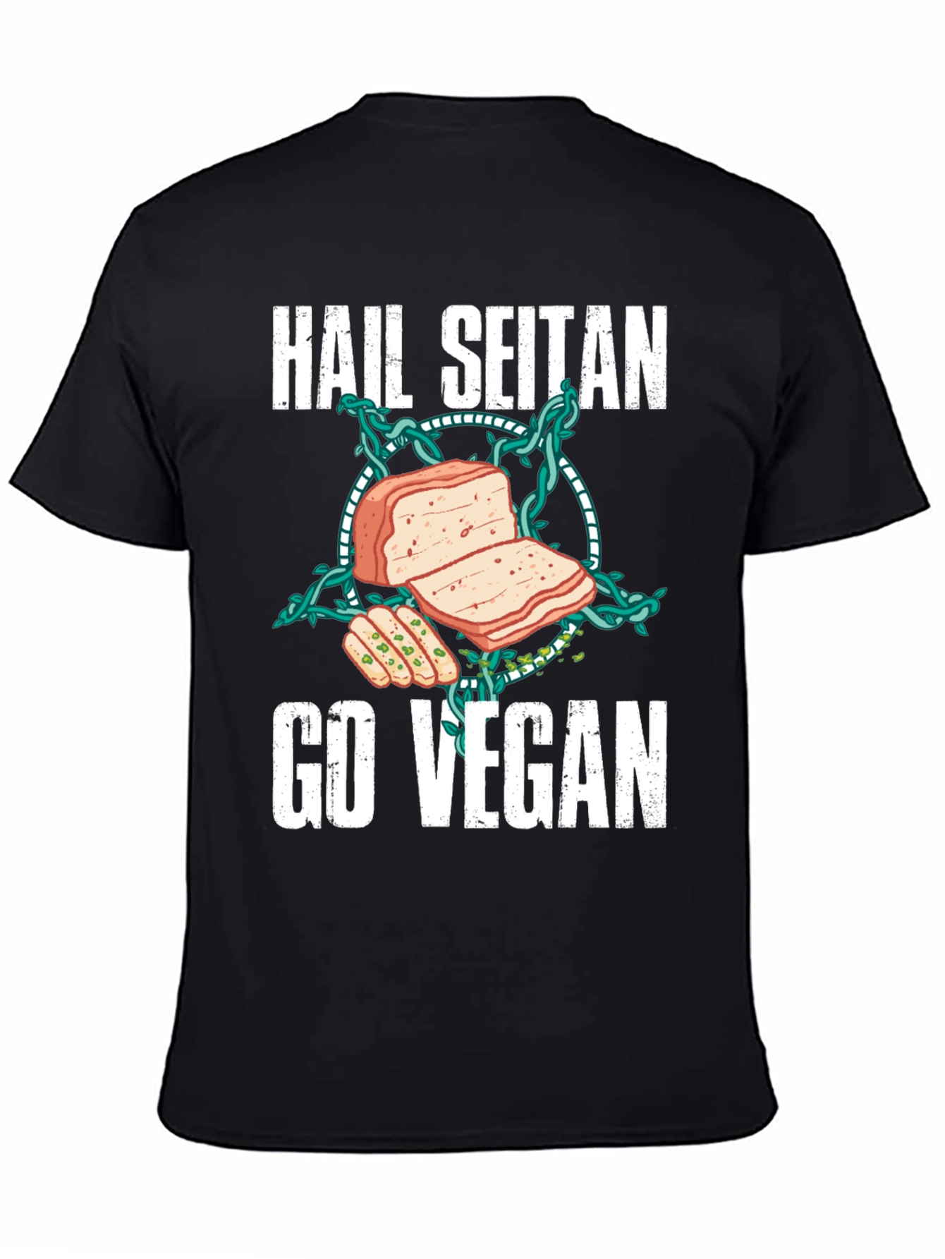 Hail Seitan Go Vegan Funny T-Shirt