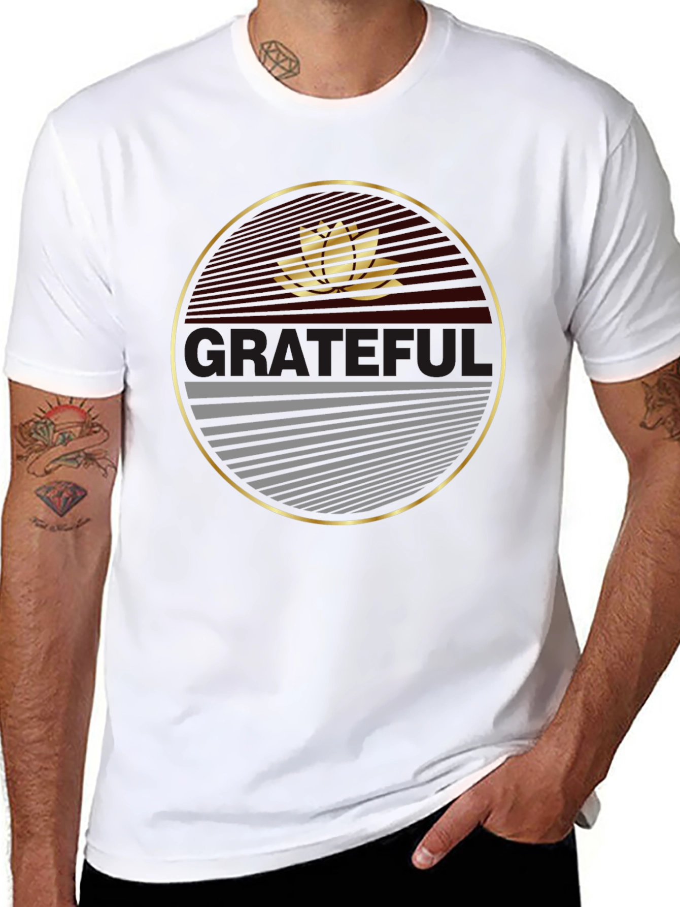 Grateful Lotus Graphic Tee - Stylish Comfort
