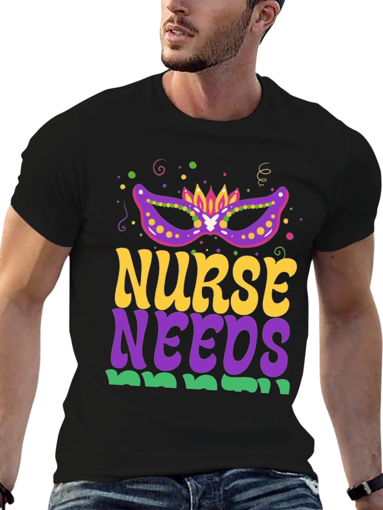 Nurse Needs Mardi Gras Tee