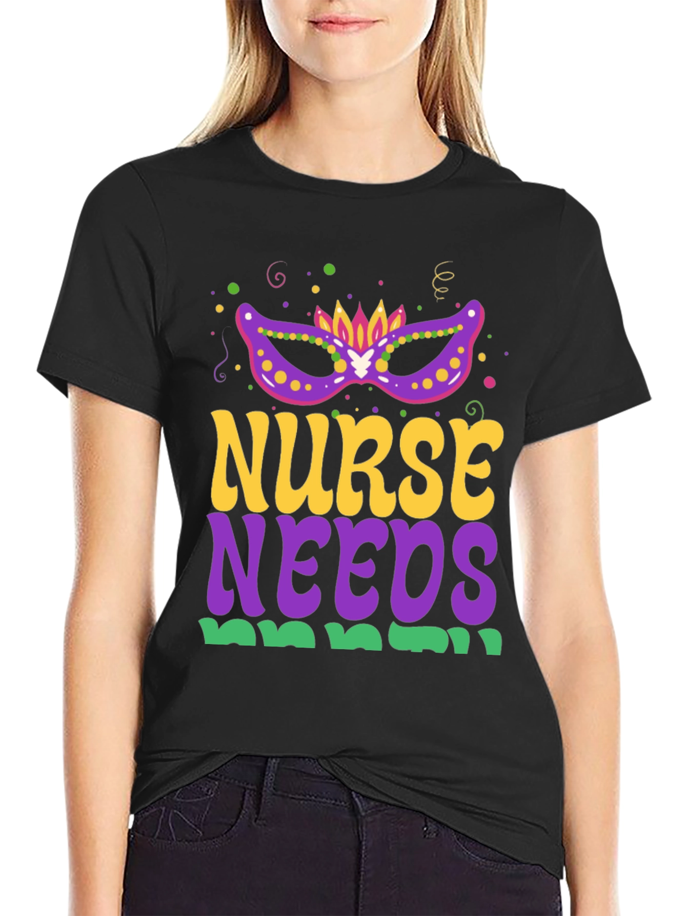 Nurse Needs Mardi Gras Tee