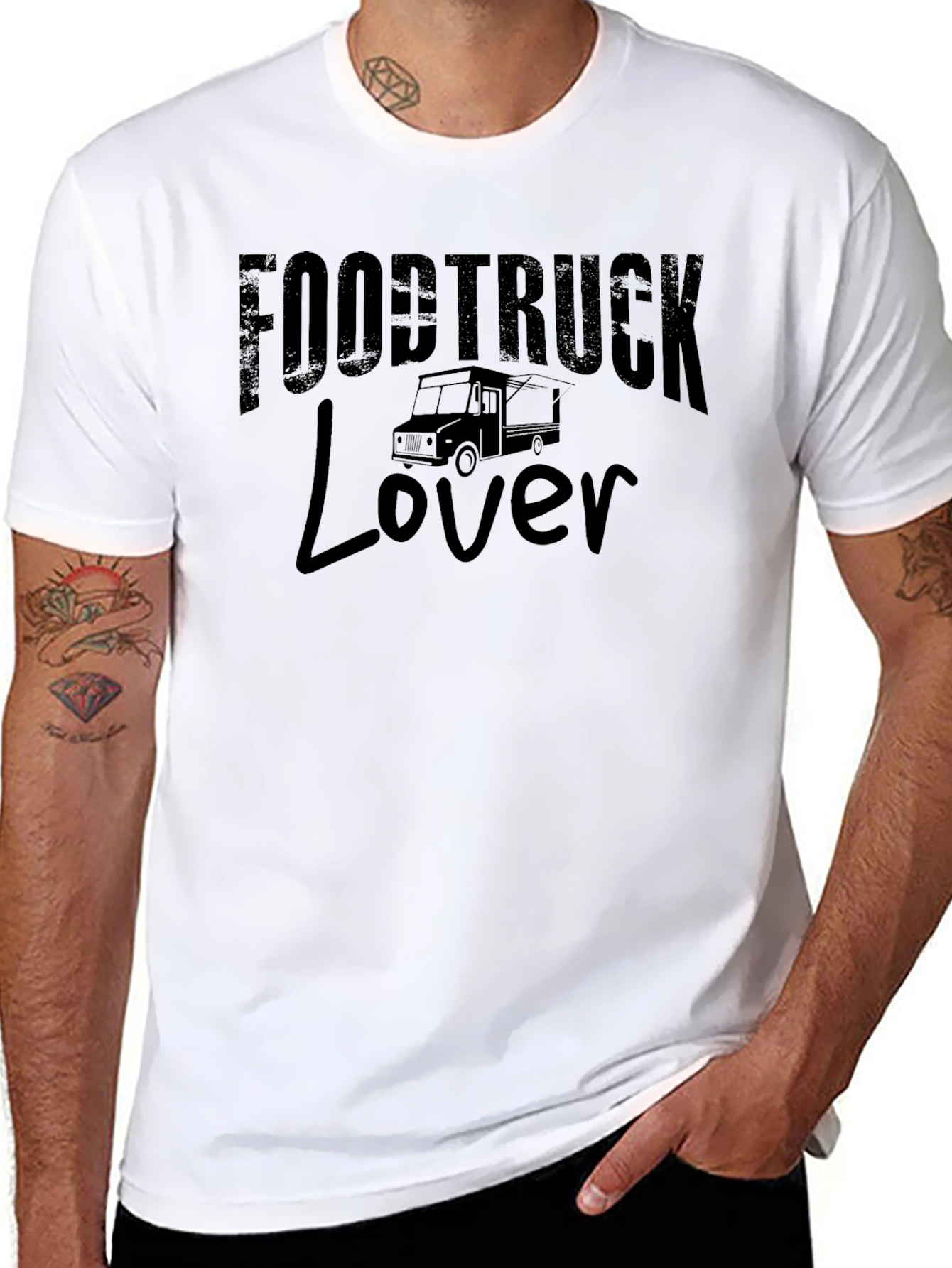 Food Truck Lover Black Graphic T-Shirt