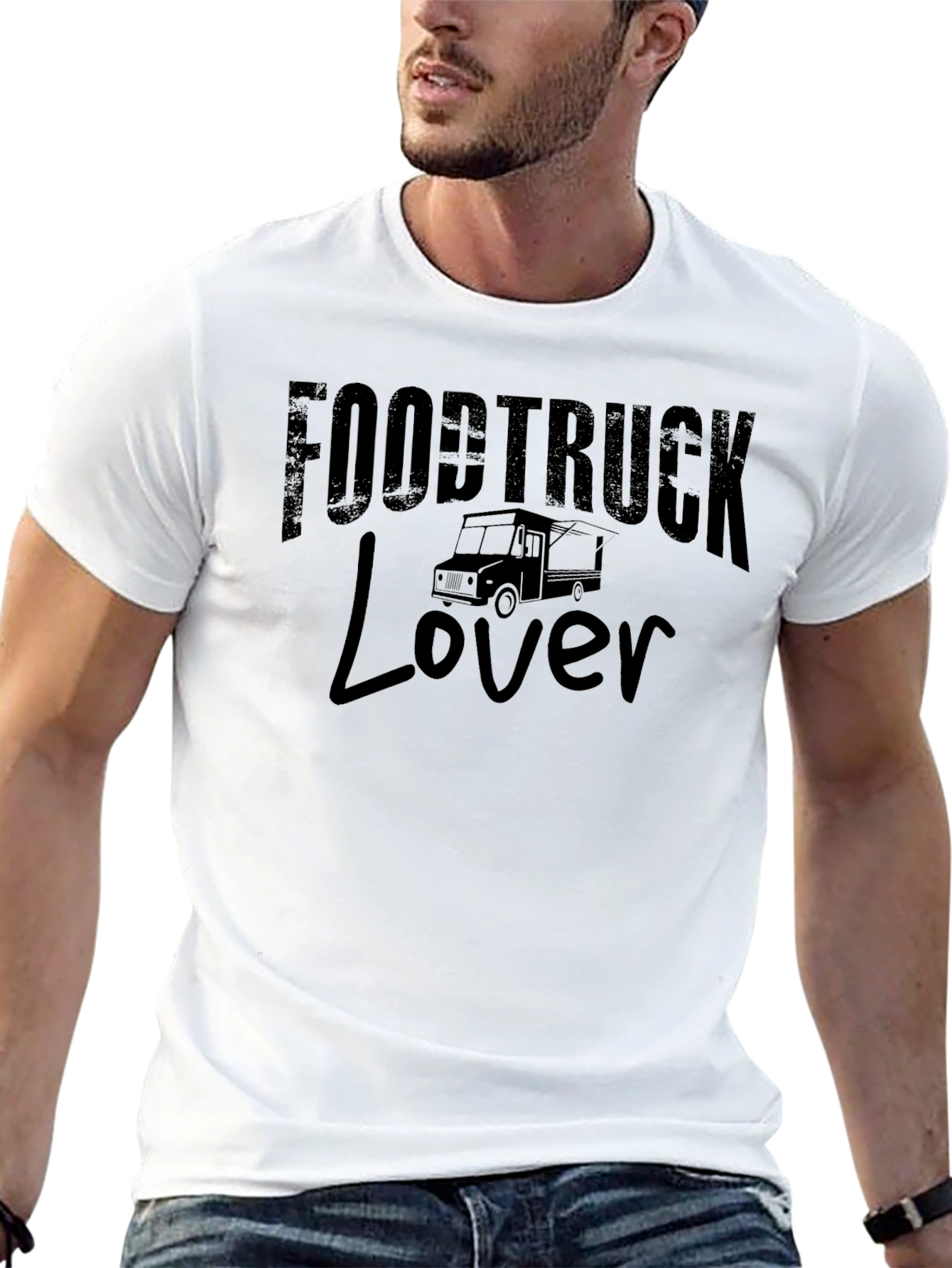 Food Truck Lover Black Graphic T-Shirt