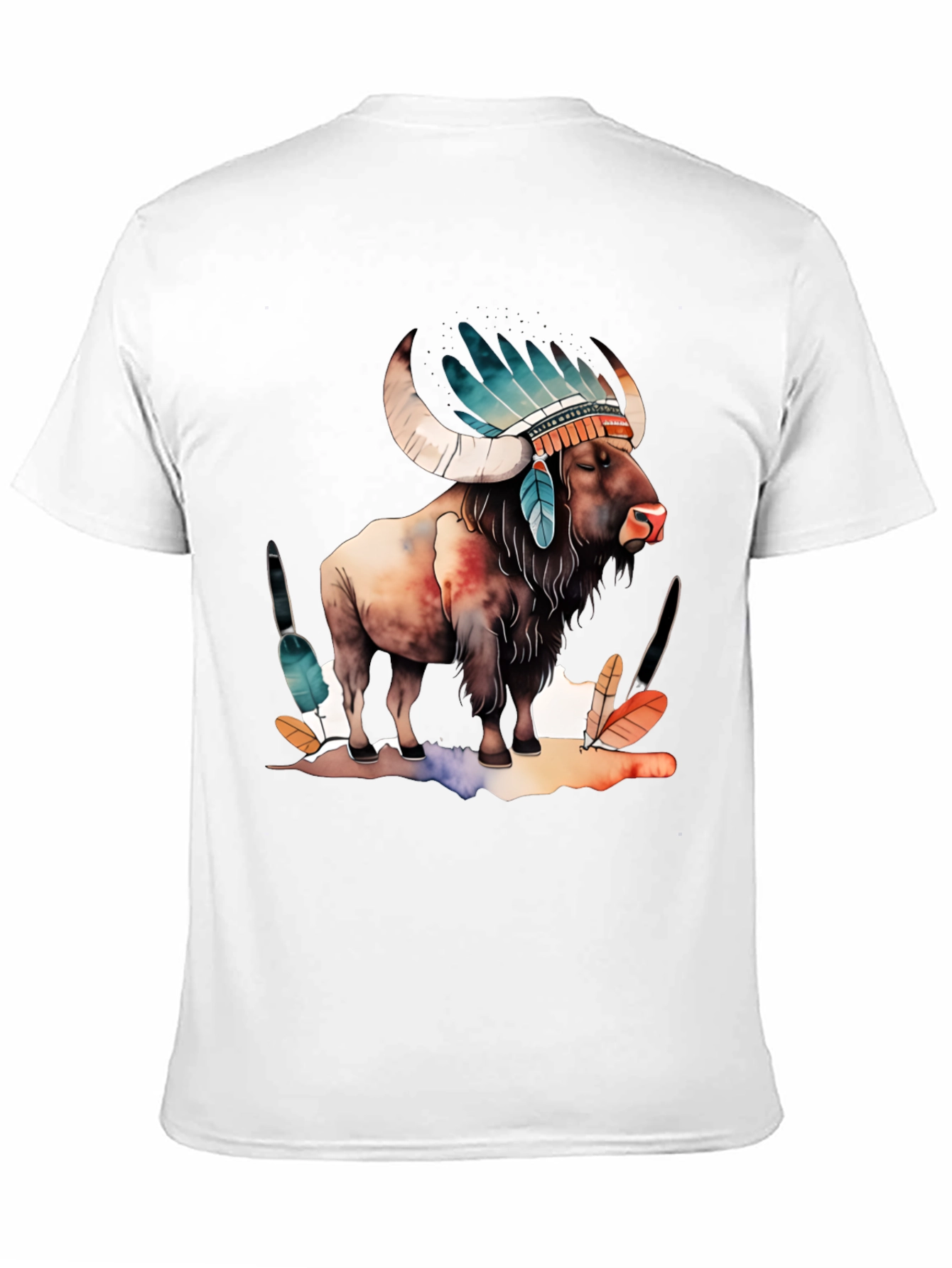 Buffalo Headdress Mens Graphic T-Shirt
