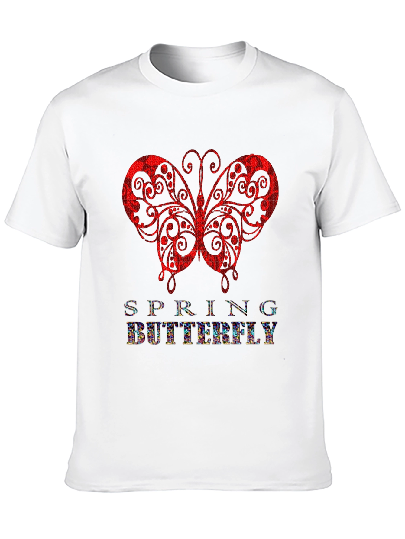Spring Butterfly Graphic Tee - Stylish Mens Black T-Shirt