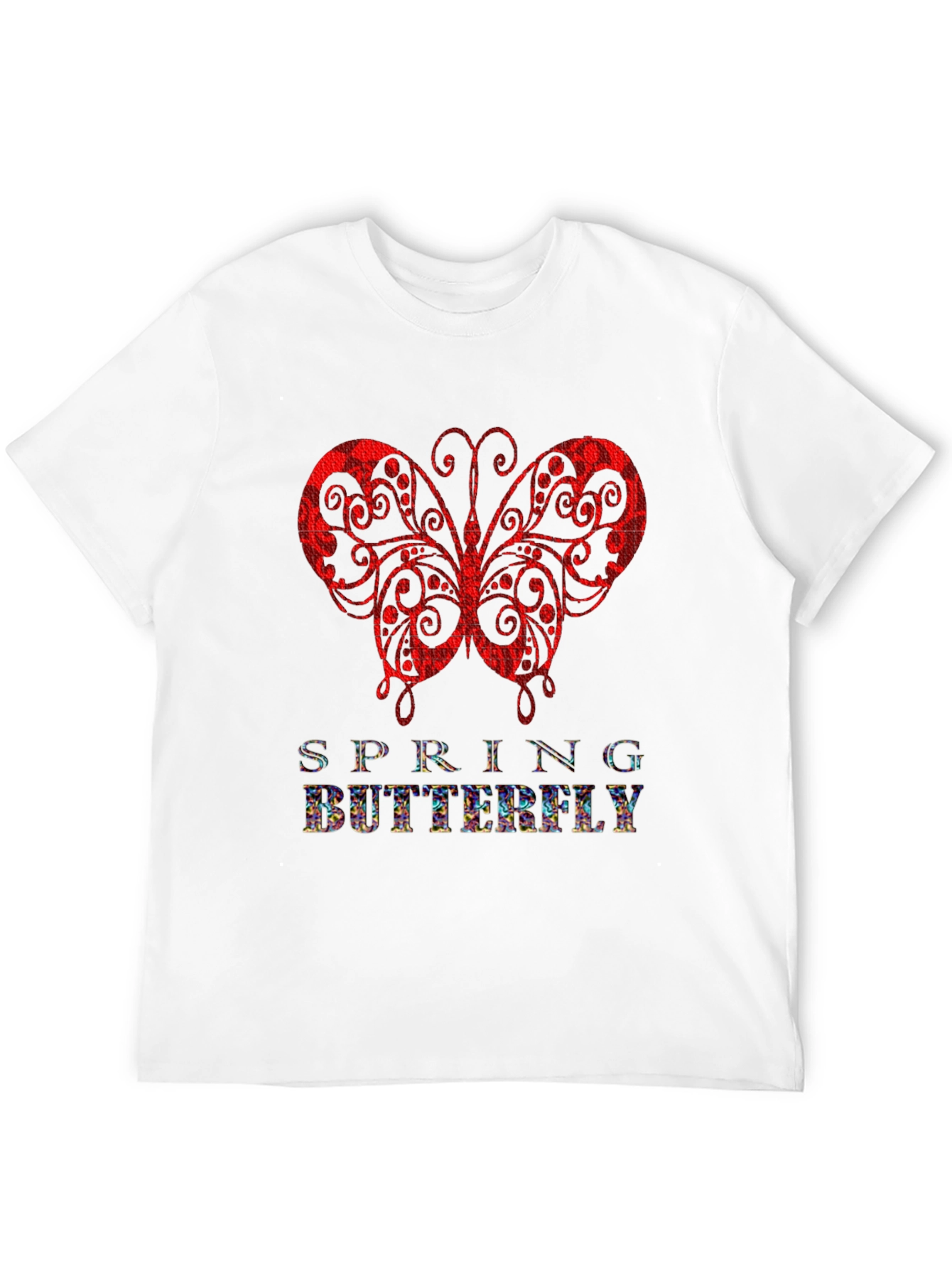 Spring Butterfly Graphic Tee - Stylish Mens Black T-Shirt