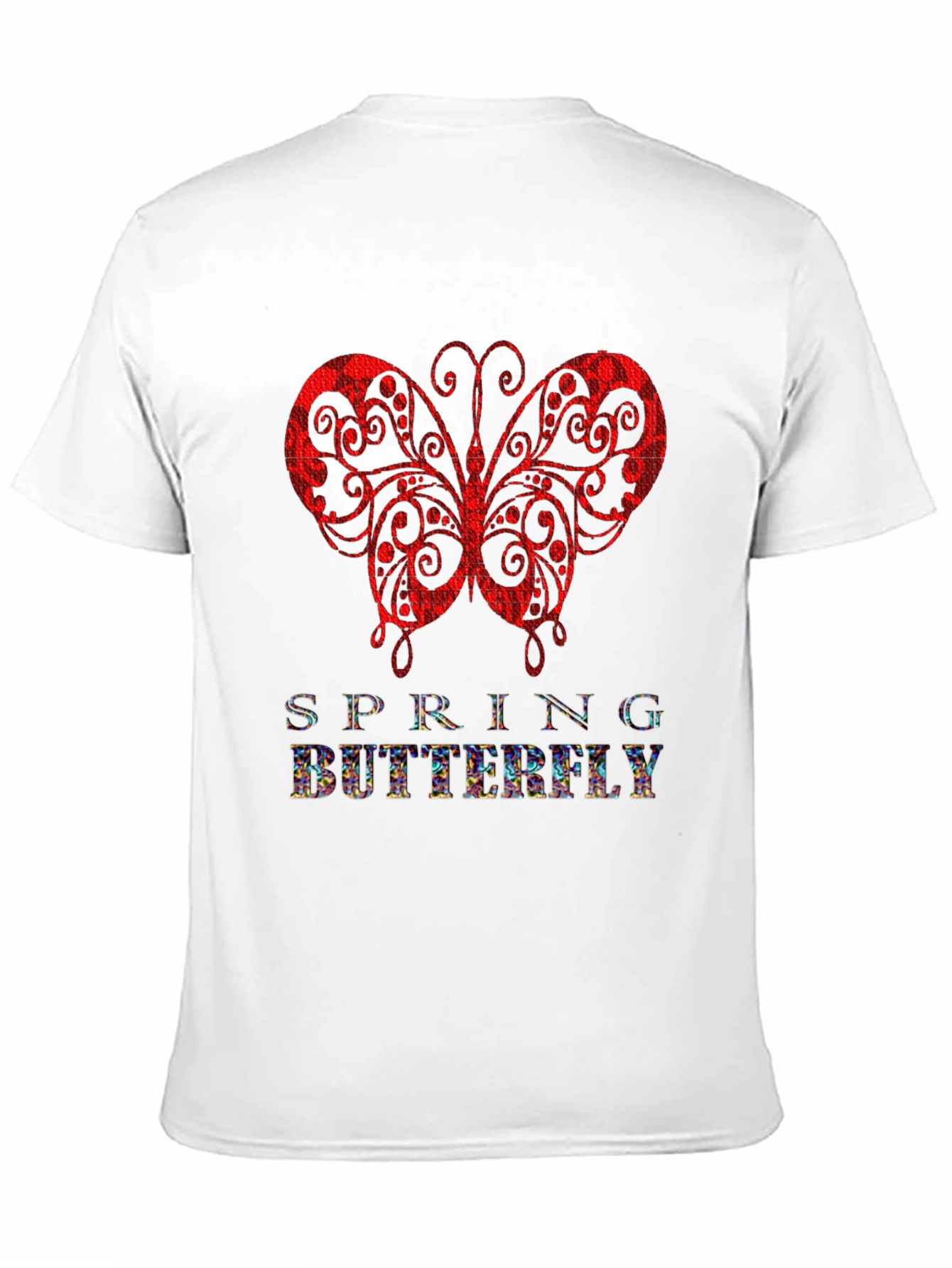 Spring Butterfly Graphic Tee - Stylish Mens Black T-Shirt