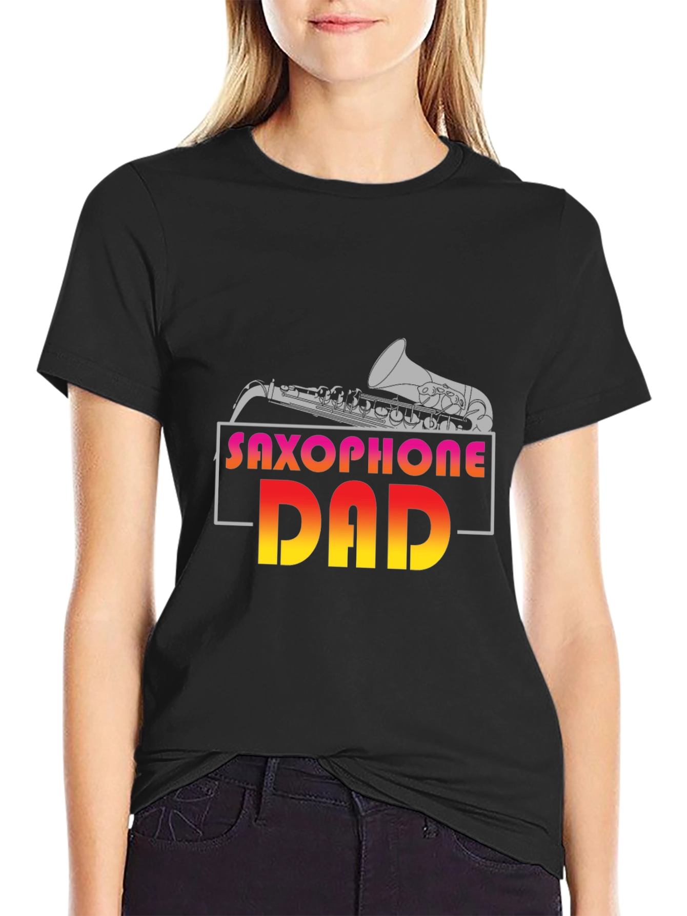 Saxophone Dad Graphic T-Shirt - Music Lover Gift