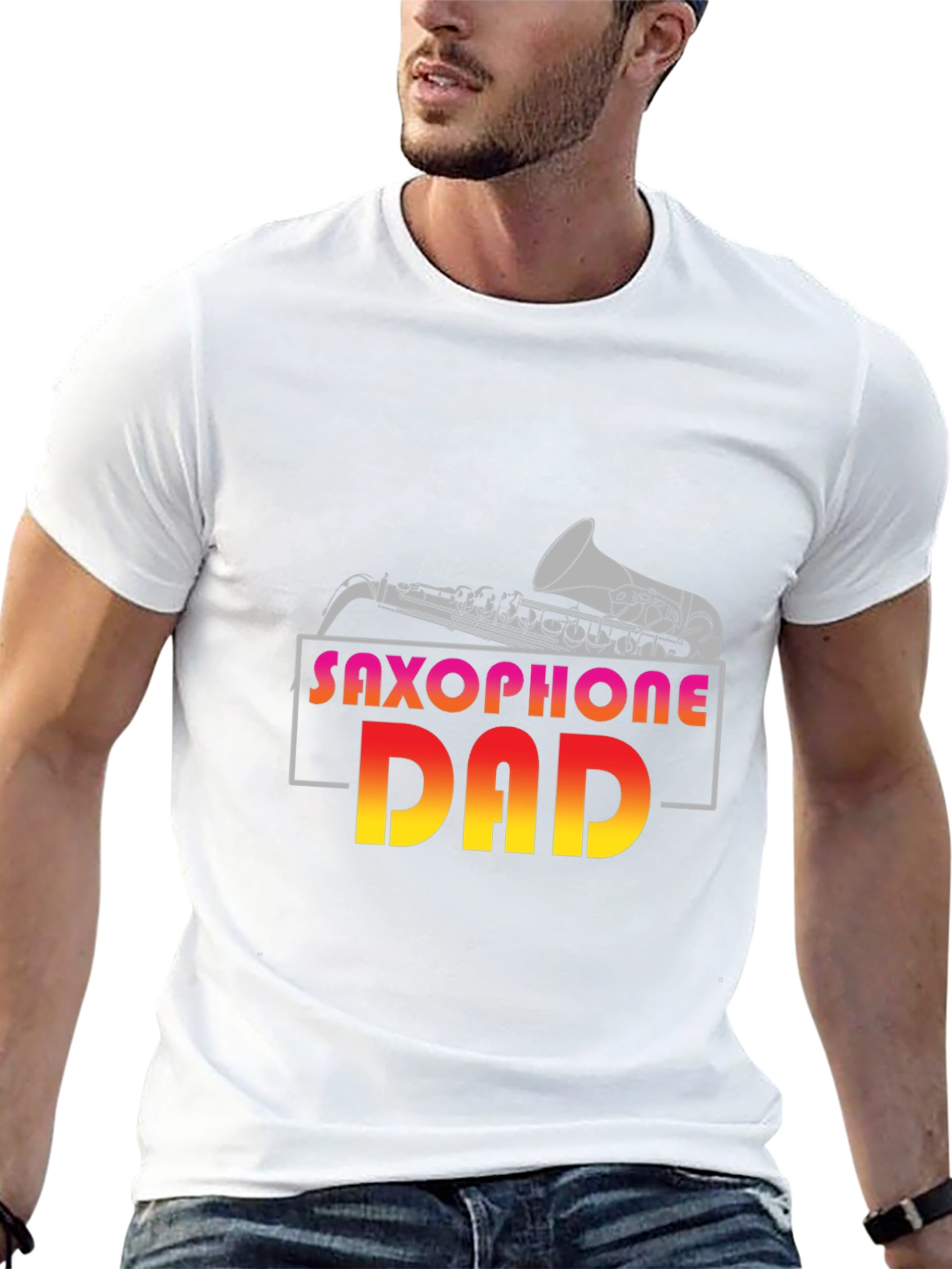 Saxophone Dad Graphic T-Shirt - Music Lover Gift