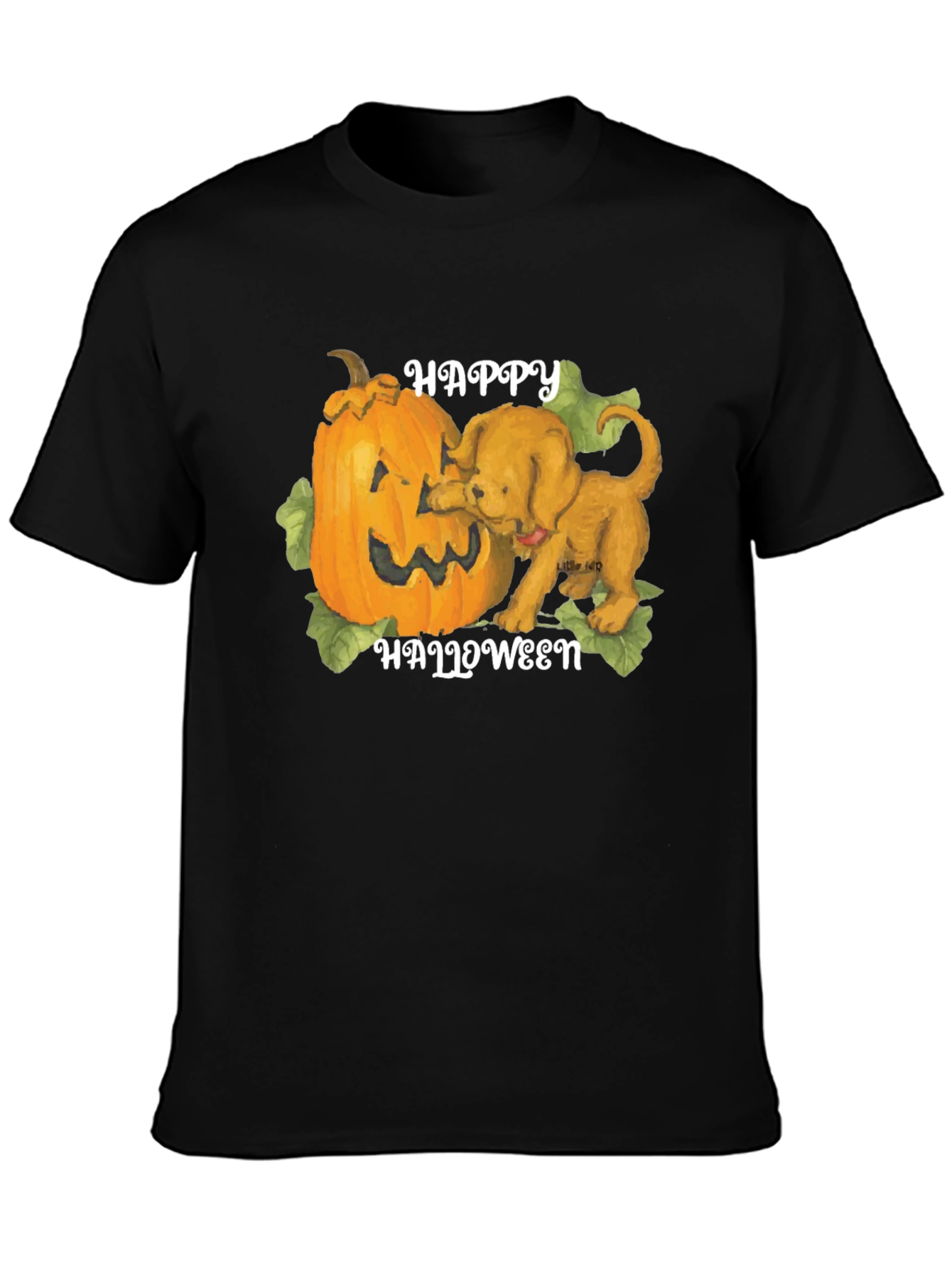 Halloween Dog & Pumpkin Graphic T-Shirt