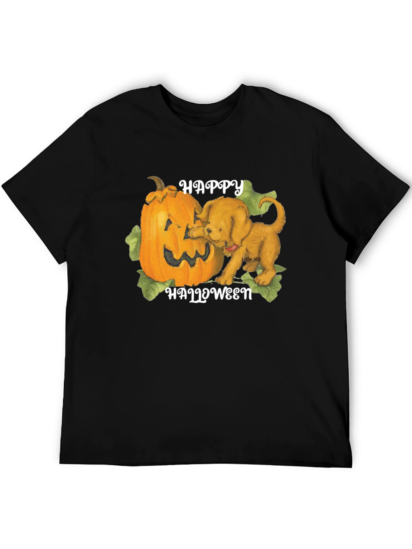 Halloween Dog & Pumpkin Graphic T-Shirt