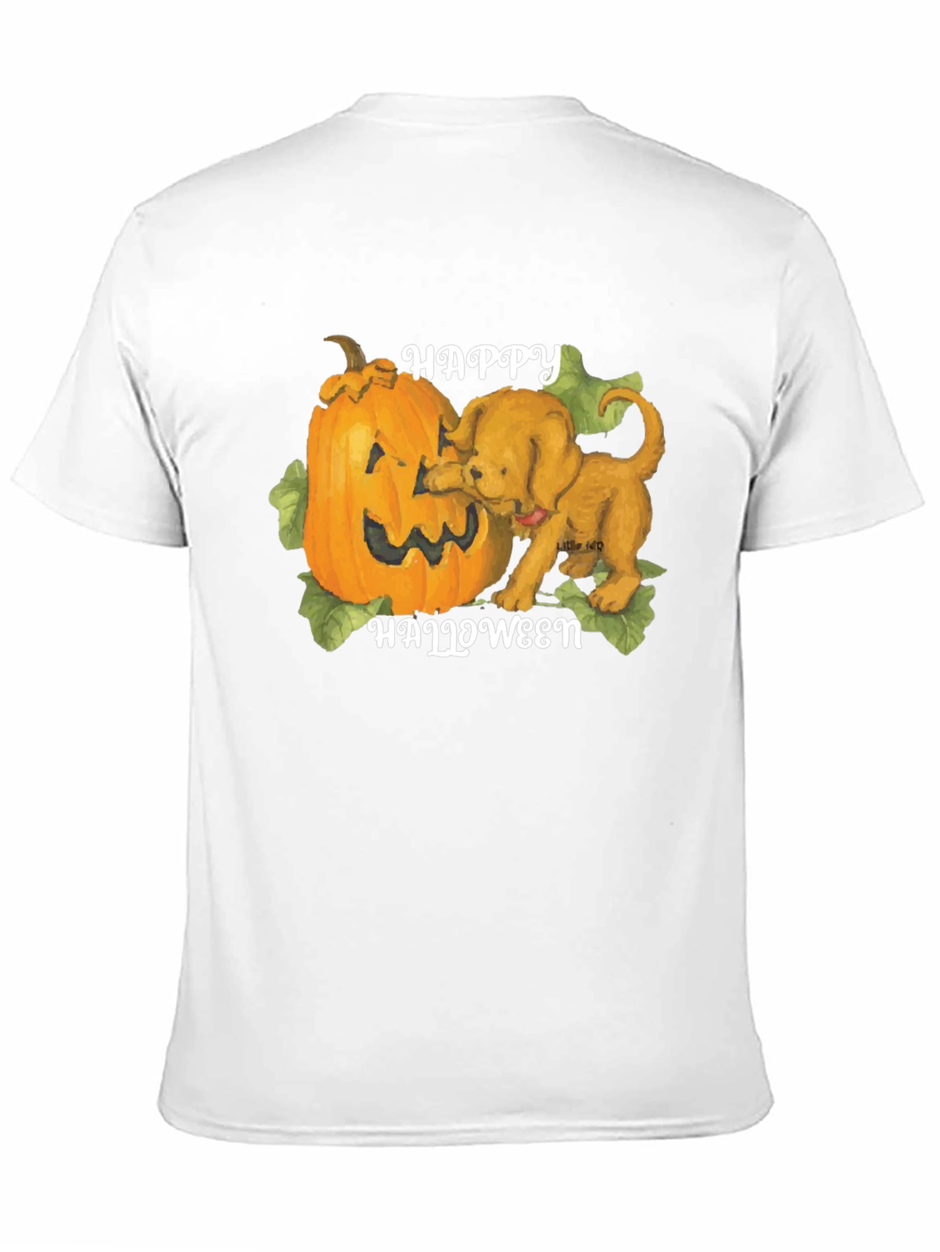 Halloween Dog & Pumpkin Graphic T-Shirt