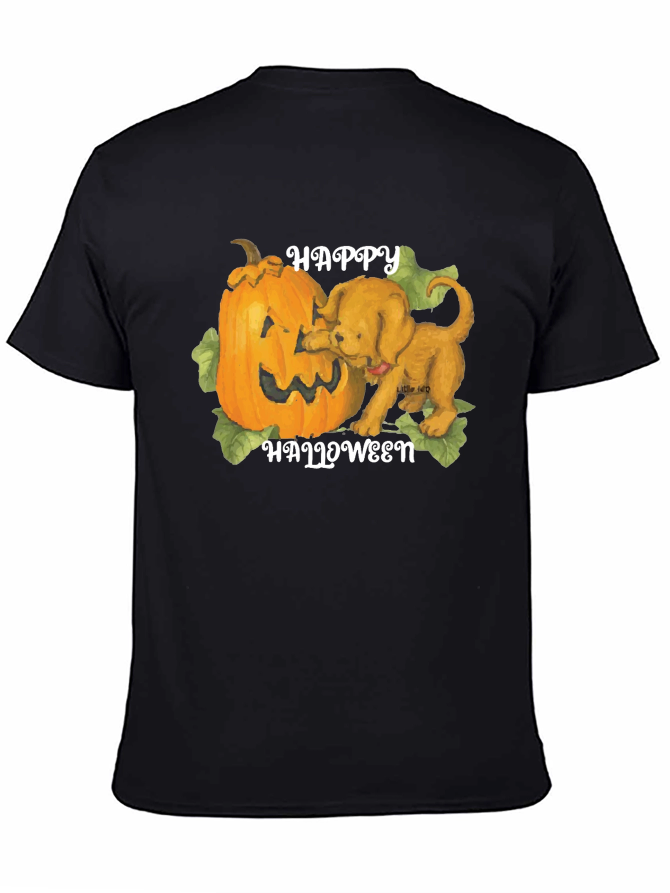 Halloween Dog & Pumpkin Graphic T-Shirt