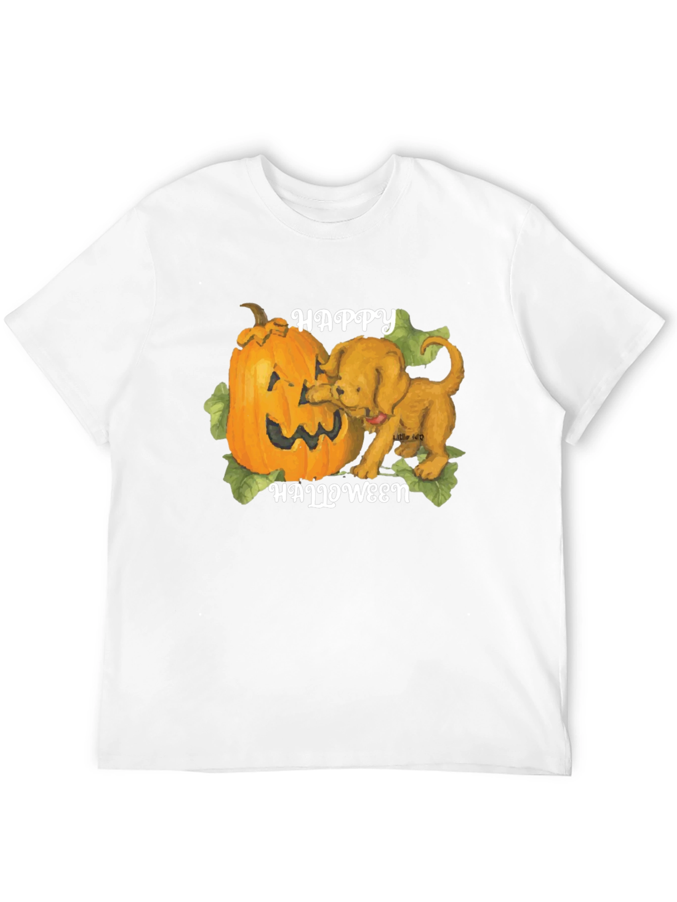 Halloween Dog & Pumpkin Graphic T-Shirt