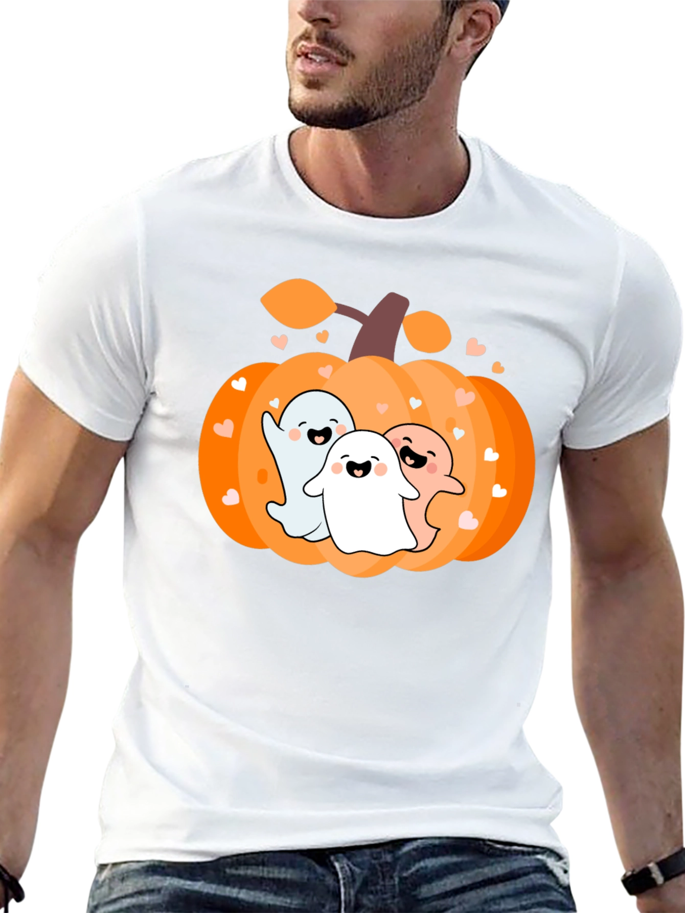 Cute Halloween Ghost Pumpkin T-Shirt