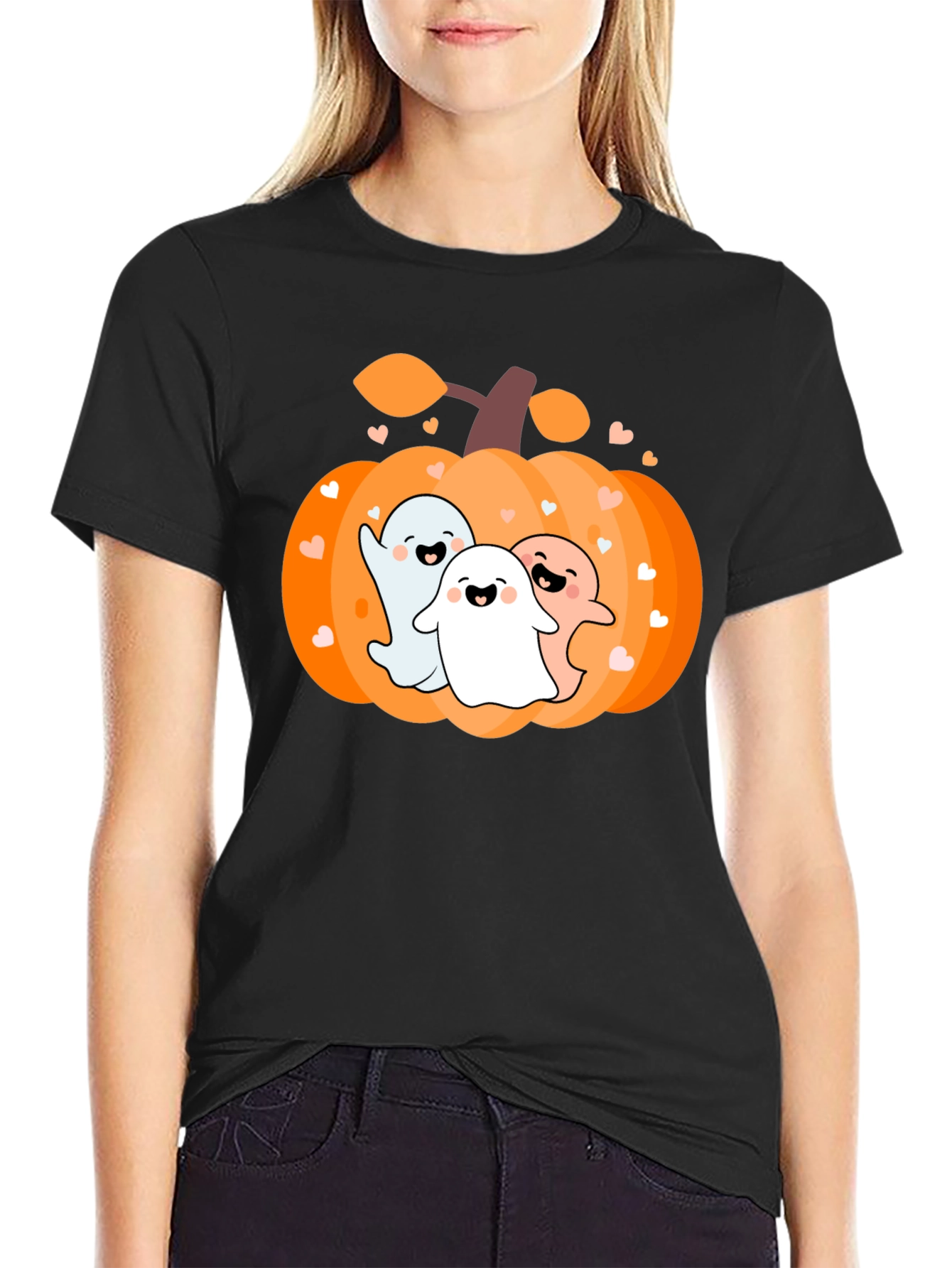 Cute Halloween Ghost Pumpkin T-Shirt