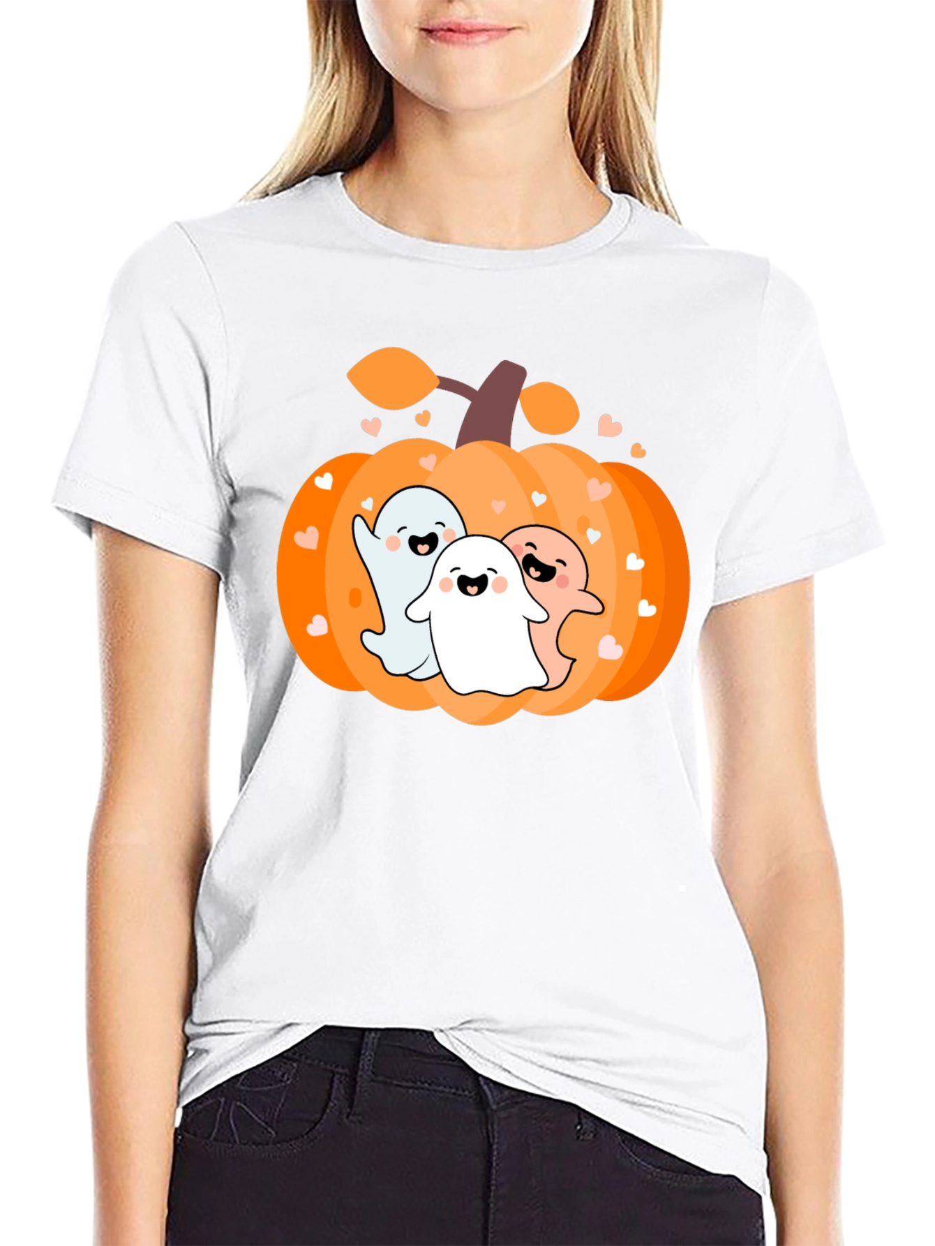 Cute Halloween Ghost Pumpkin T-Shirt