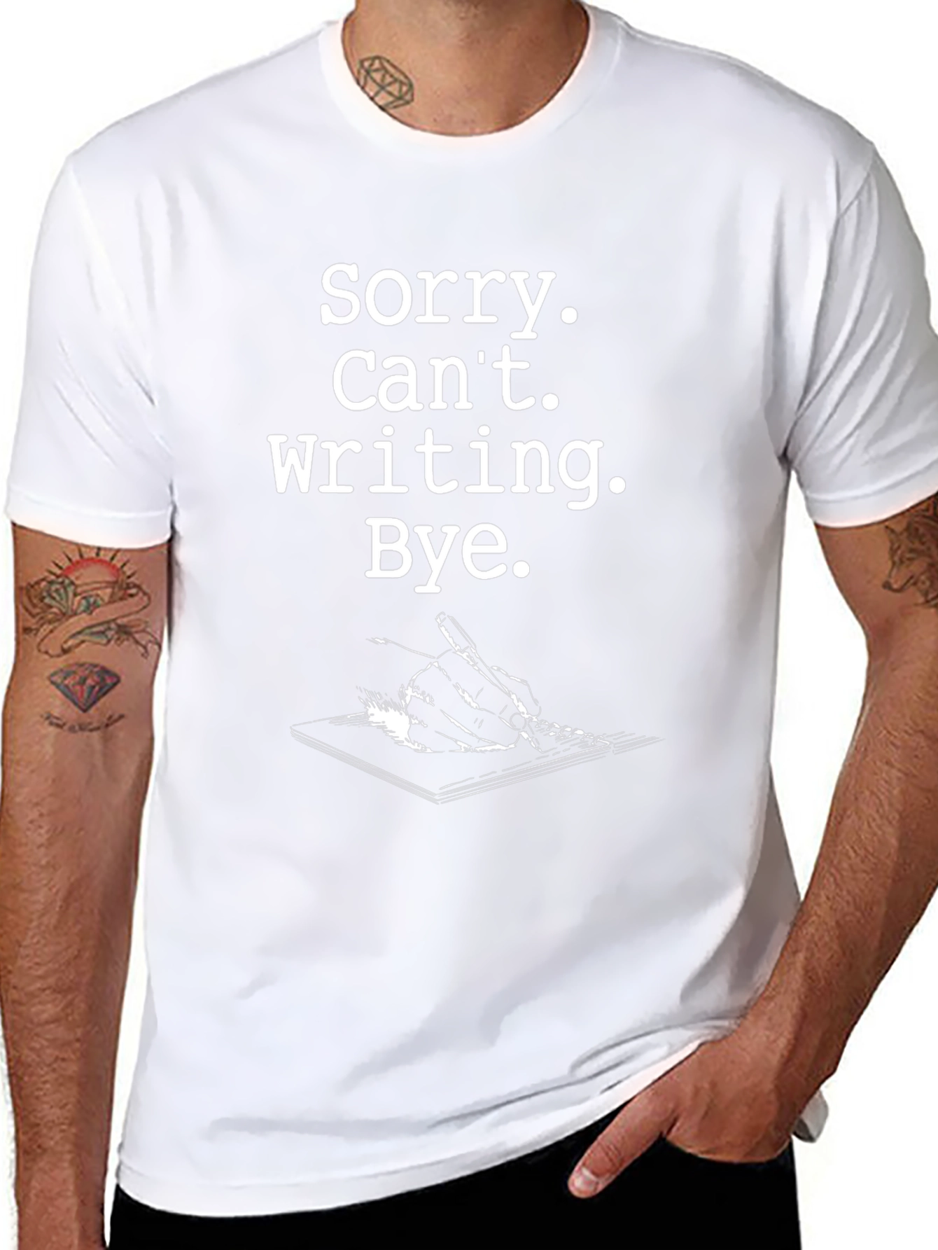 Sorry Cant Writing T-Shirt - Black
