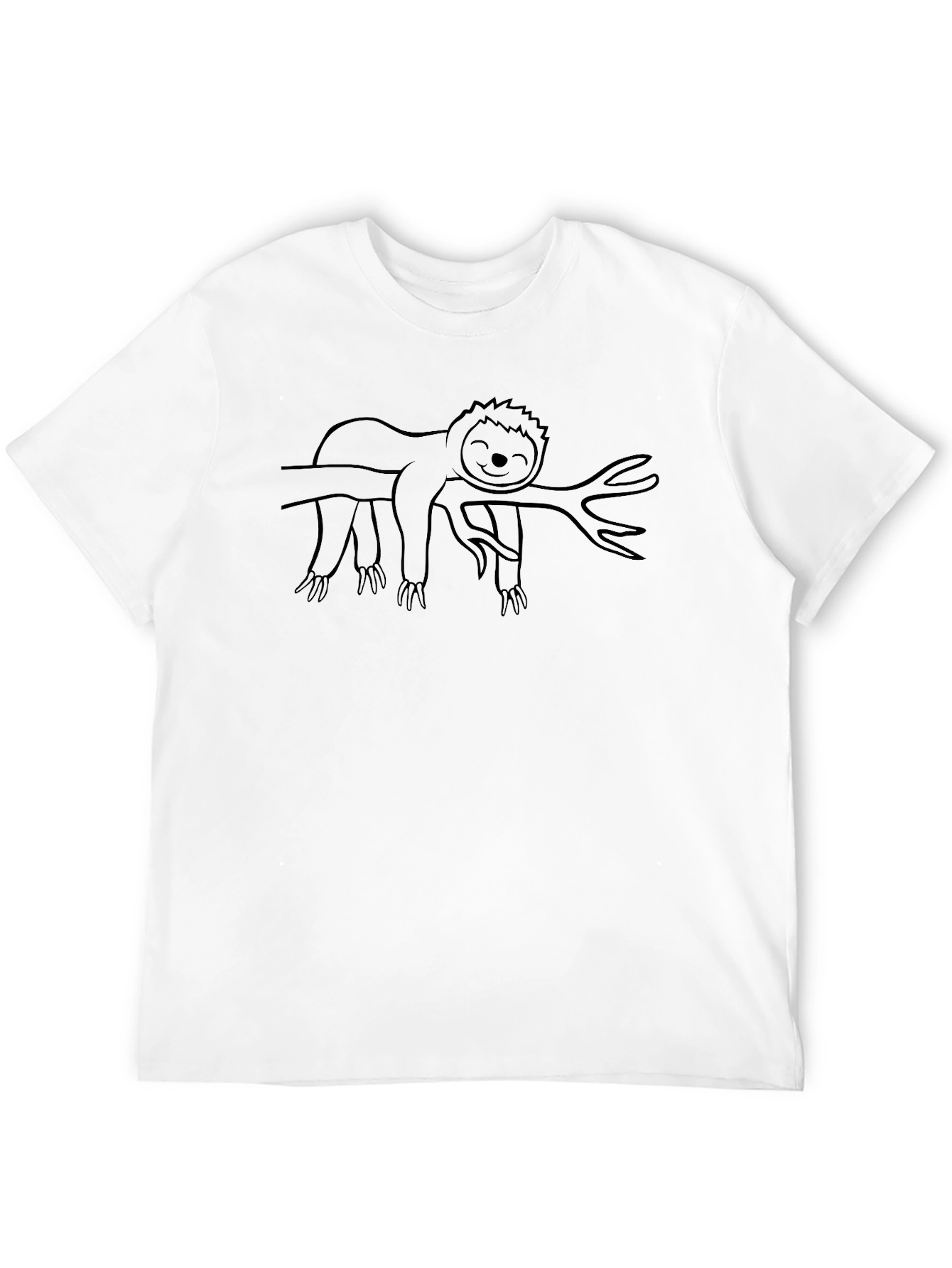 Cute Sloth on Branch Graphic T-Shirt - Relaxed Fit