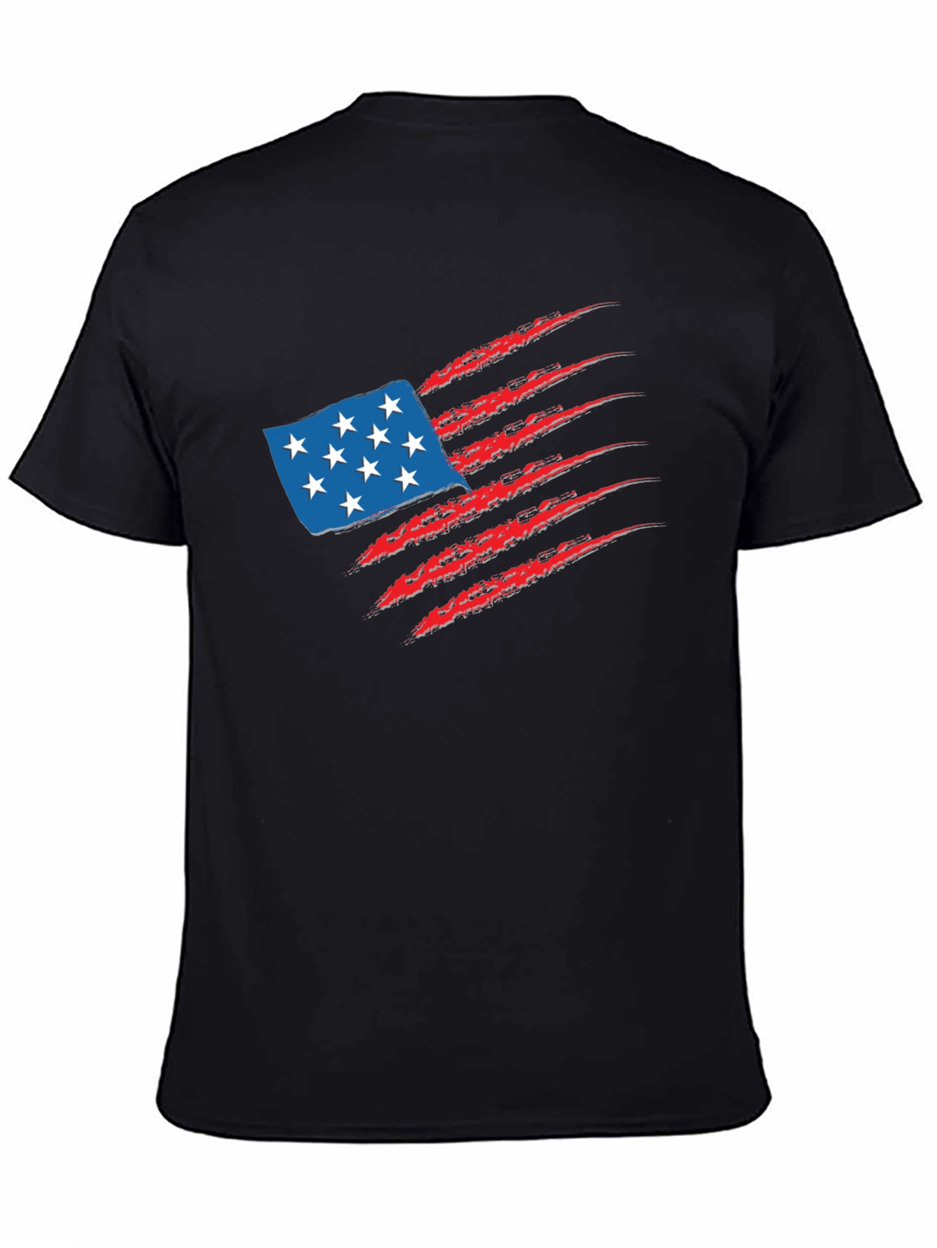 USA Flag Graphic Tee - Patriotic Claw Design
