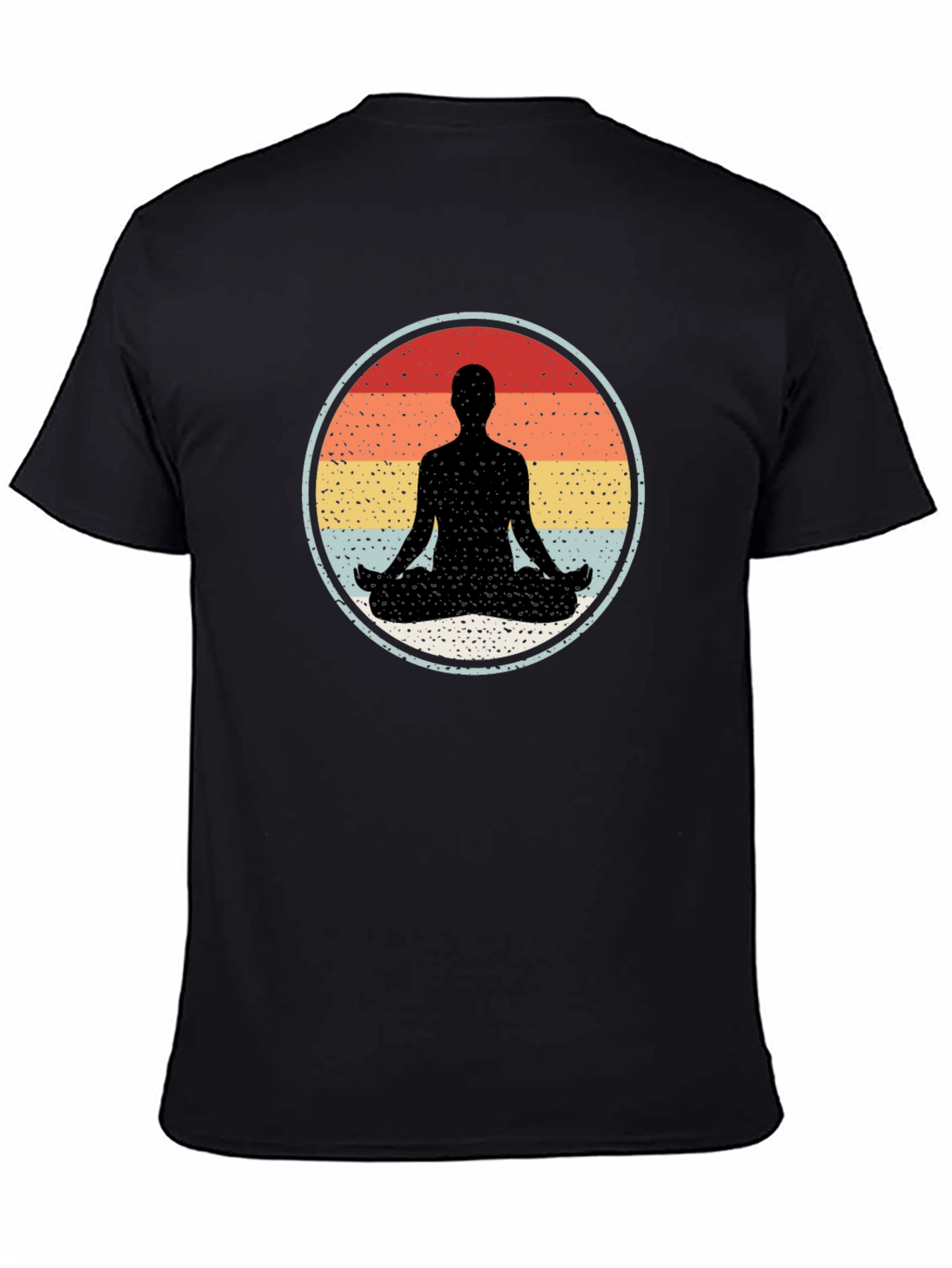 Zen Meditation Graphic T-Shirt - Black