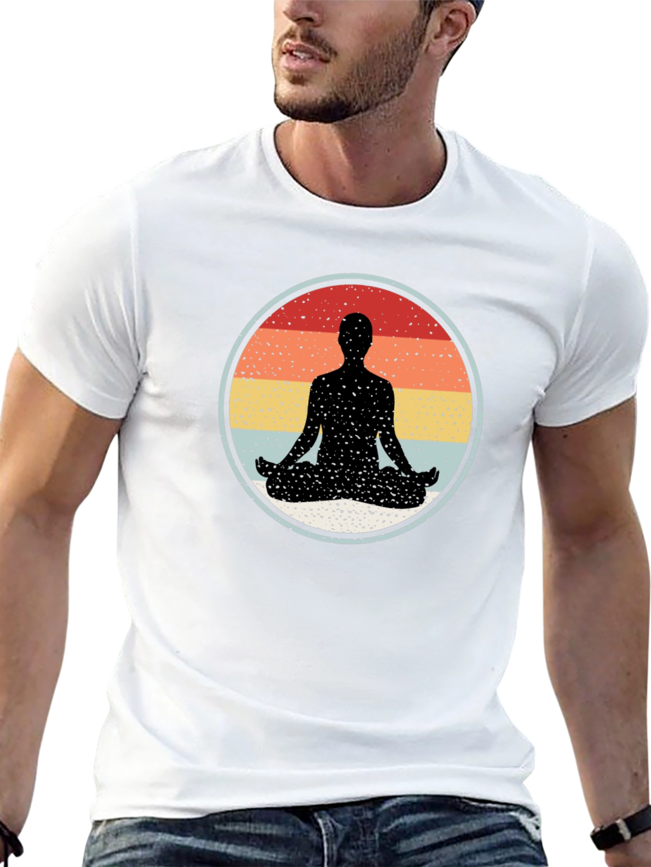 Zen Meditation Graphic T-Shirt - Black