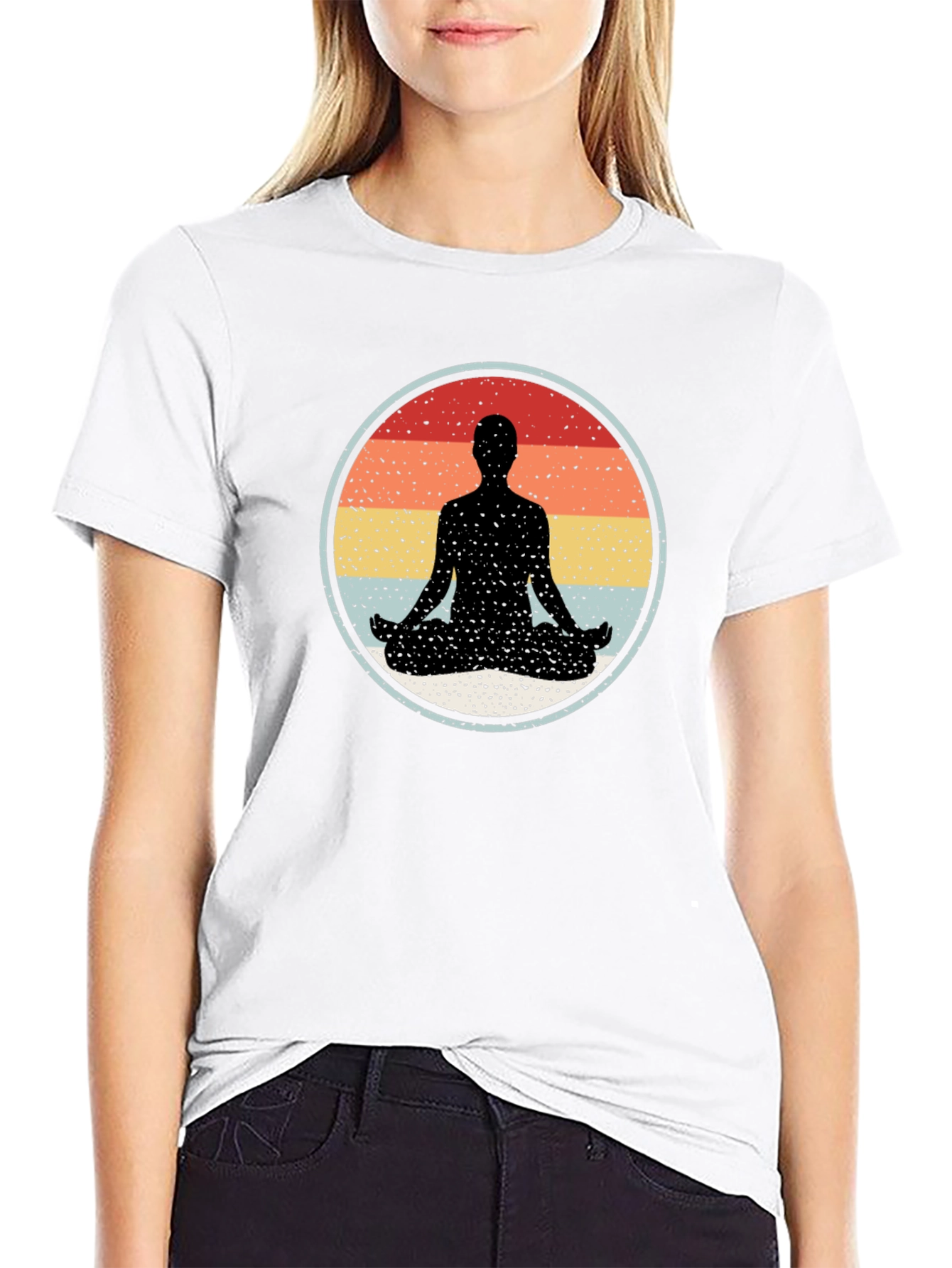 Zen Meditation Graphic T-Shirt - Black