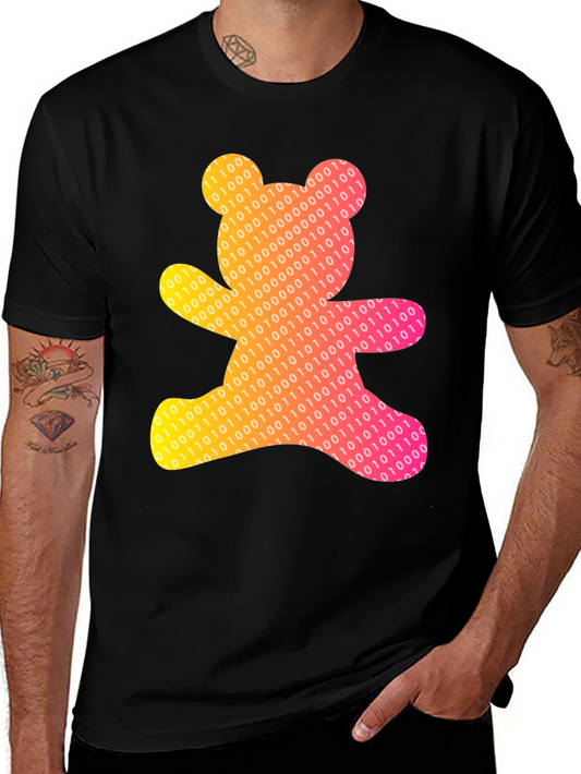 Binary Bear Graphic Tee - Unique Coded Design