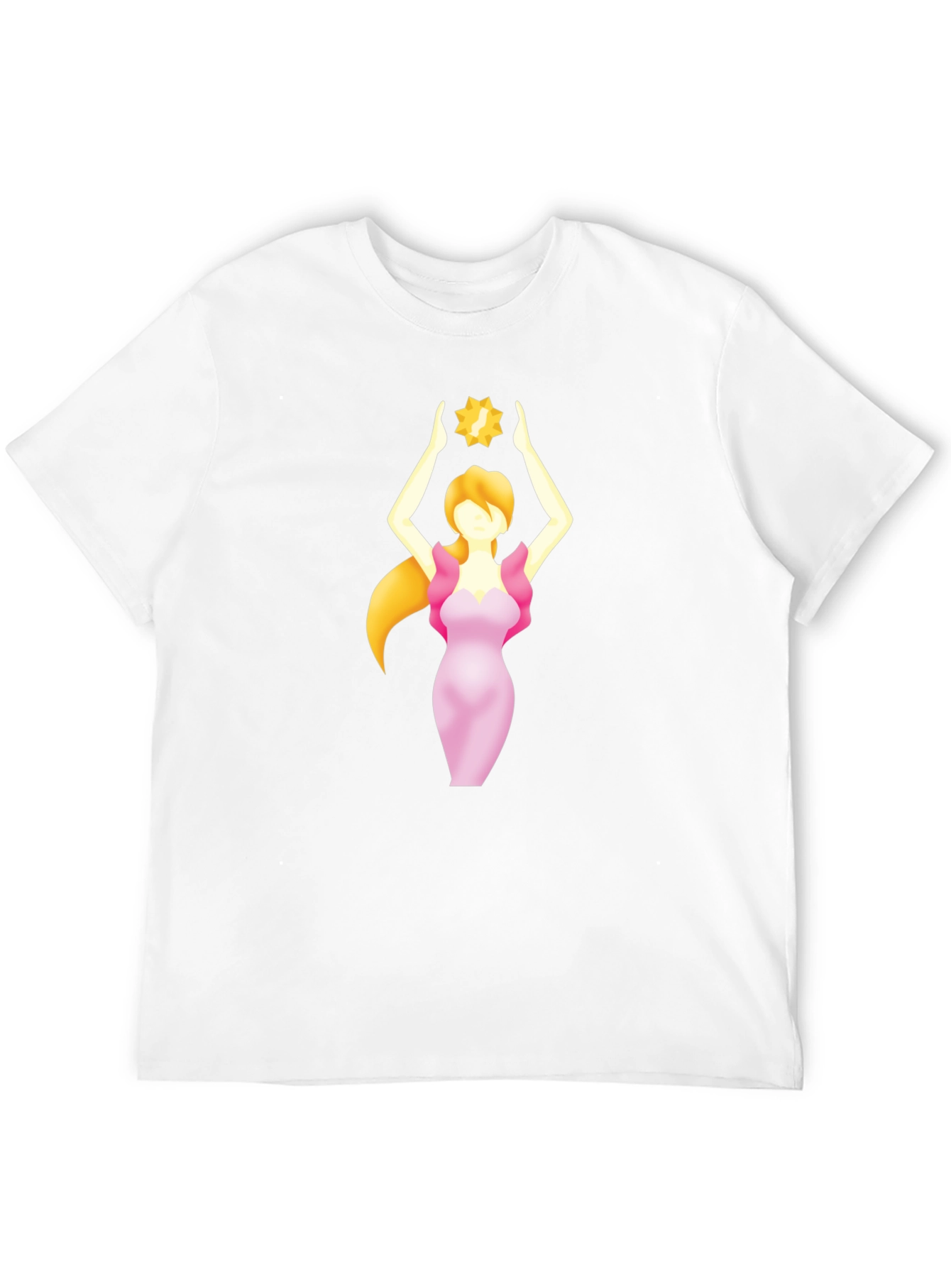 Black T-Shirt with Woman Holding Star Graphic