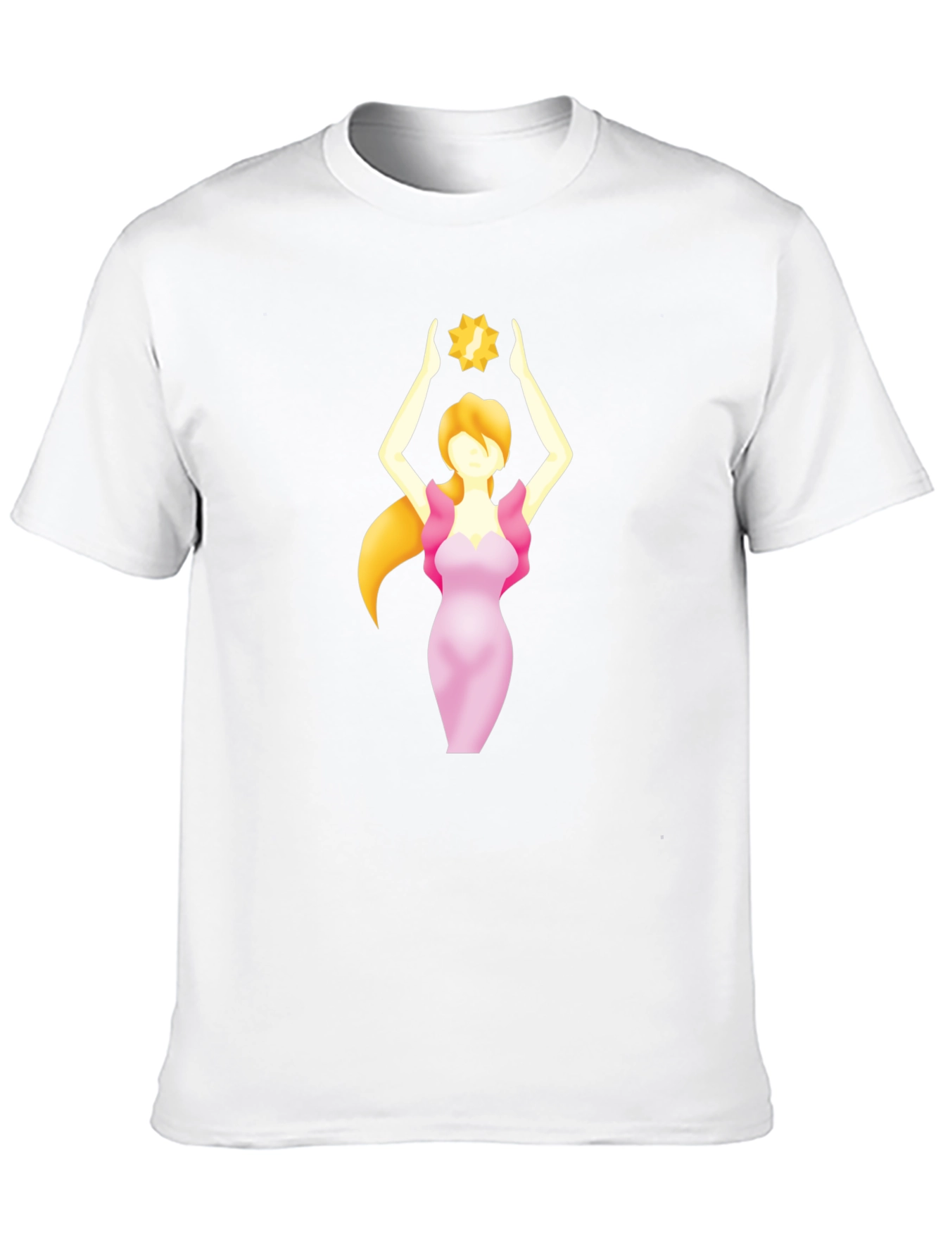 Black T-Shirt with Woman Holding Star Graphic