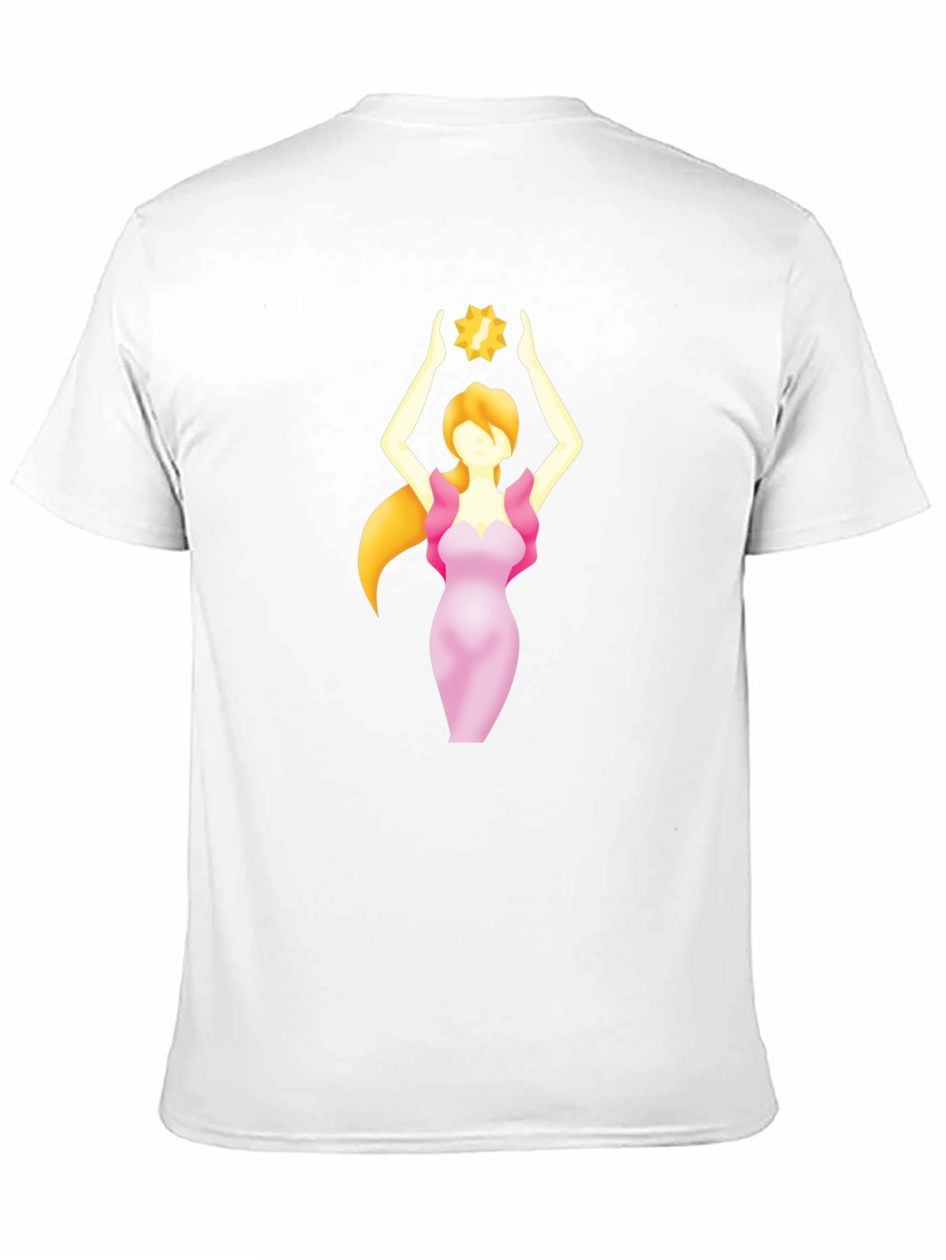 Black T-Shirt with Woman Holding Star Graphic